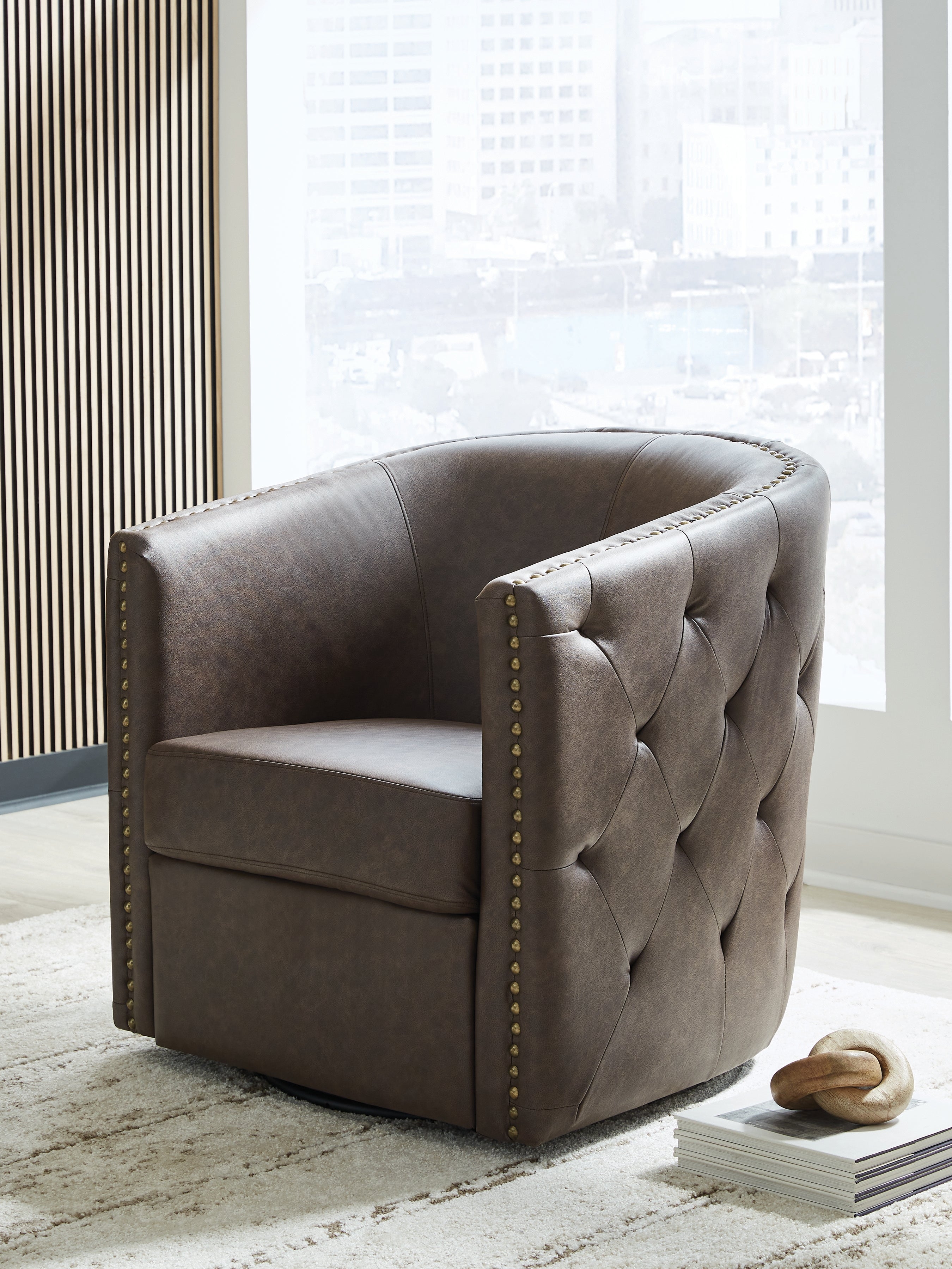 Floridian Furniture - Ashley Furniture - Brentlow Swivel Accent Chair - Swivel Accent Chair / Granite - A3000741