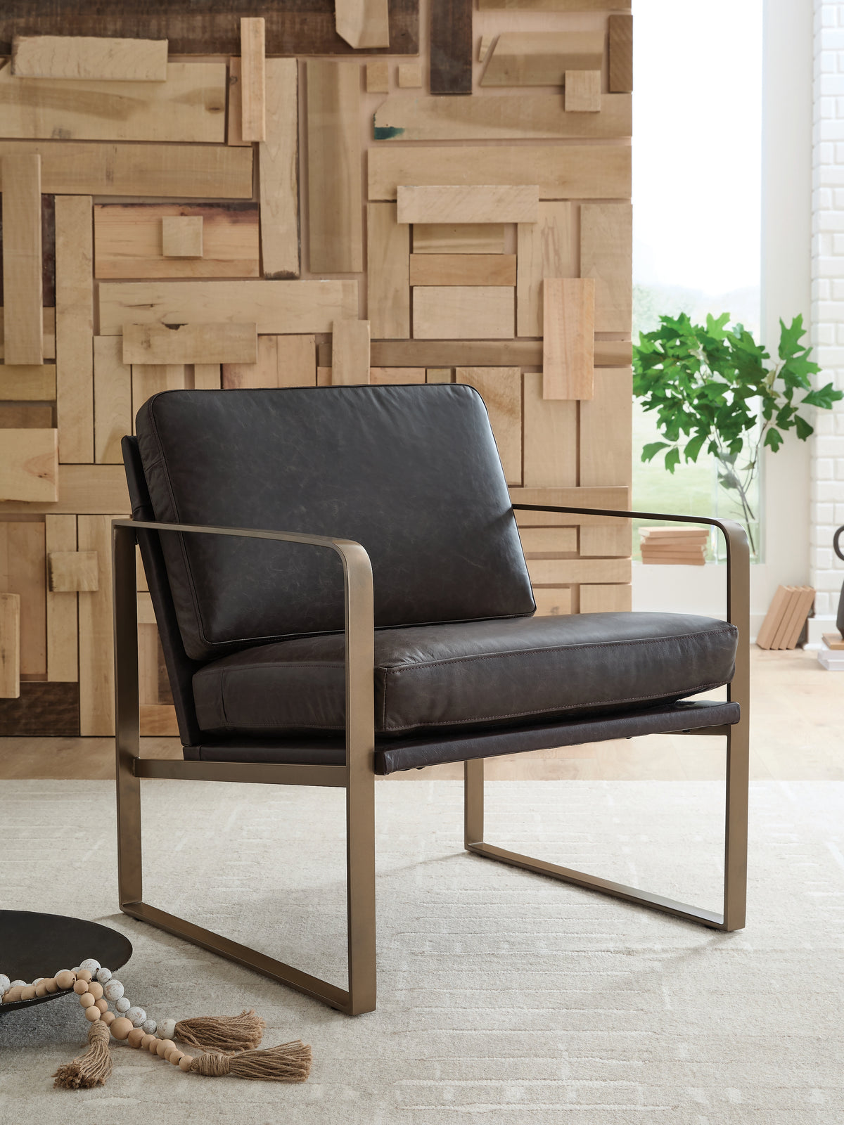 Floridian Furniture - Ashley Furniture - Bradett Accent Chair - Accent Chair / Dark Brown/Gold Finish - A3000763