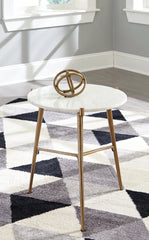 Floridian Furniture - Ashley Furniture - Chadton Accent Table - Accent Table / White/Gold Finish - A4000004