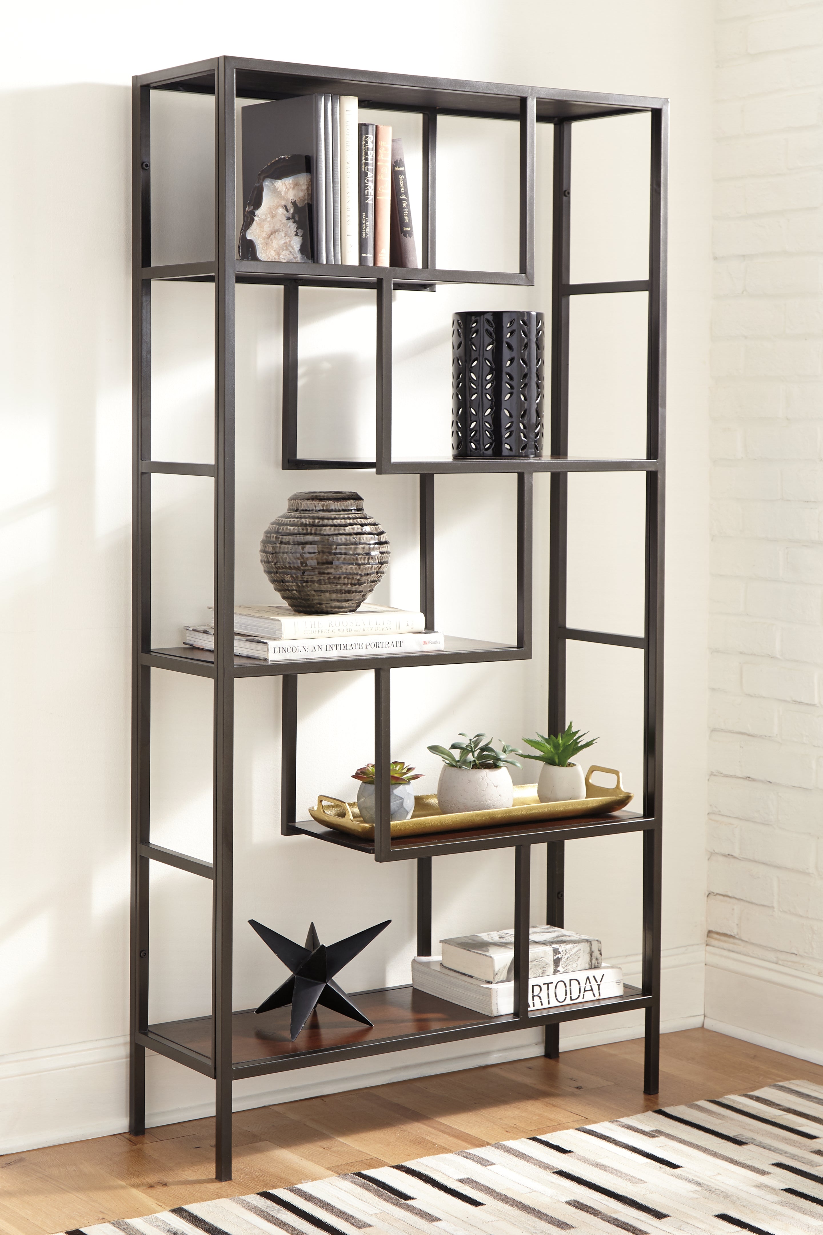 Floridian Furniture - Ashley Furniture - Frankwell Bookcase - Bookcase / Brown/Black - A4000021