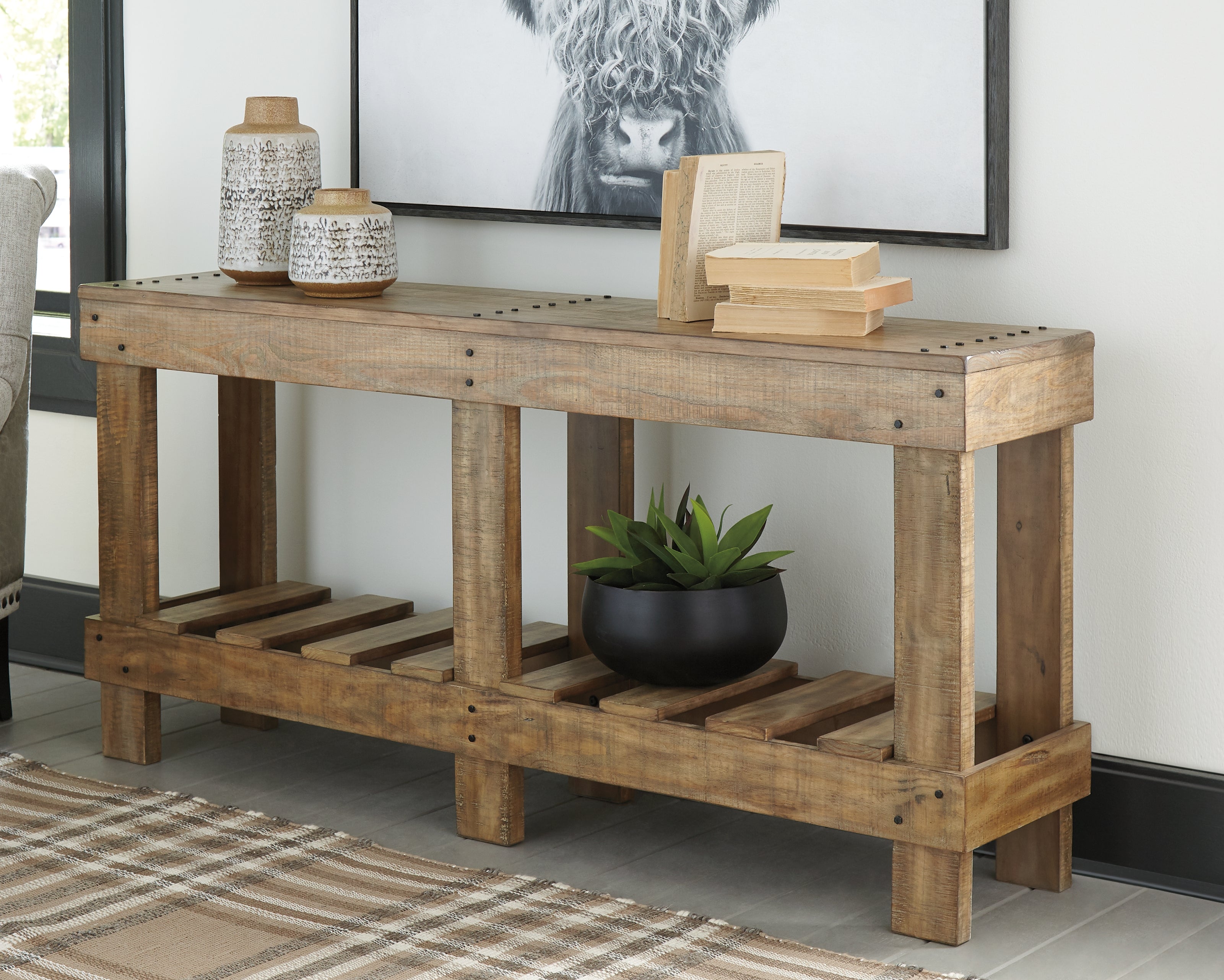 Floridian Furniture - Ashley Furniture - Susandeer Sofa/Console Table - Console Sofa Table / Brown - A4000219