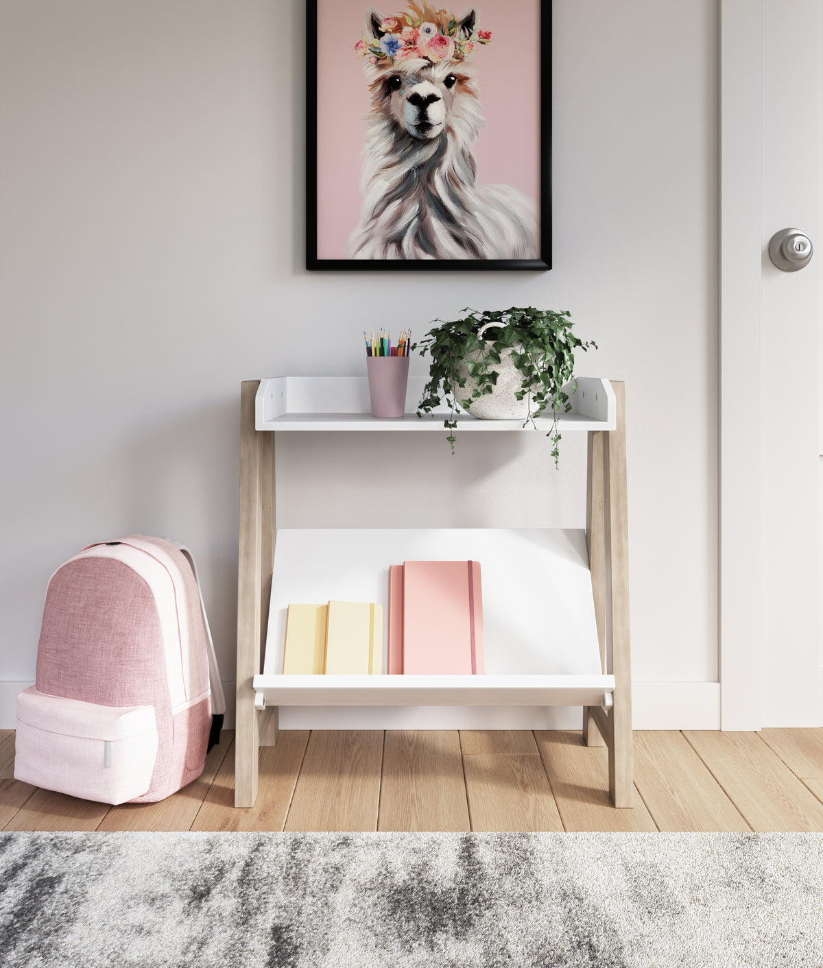 Floridian Furniture - Ashley Furniture - Blariden Bookcase - Small Bookcase / White/Tan - A4000361