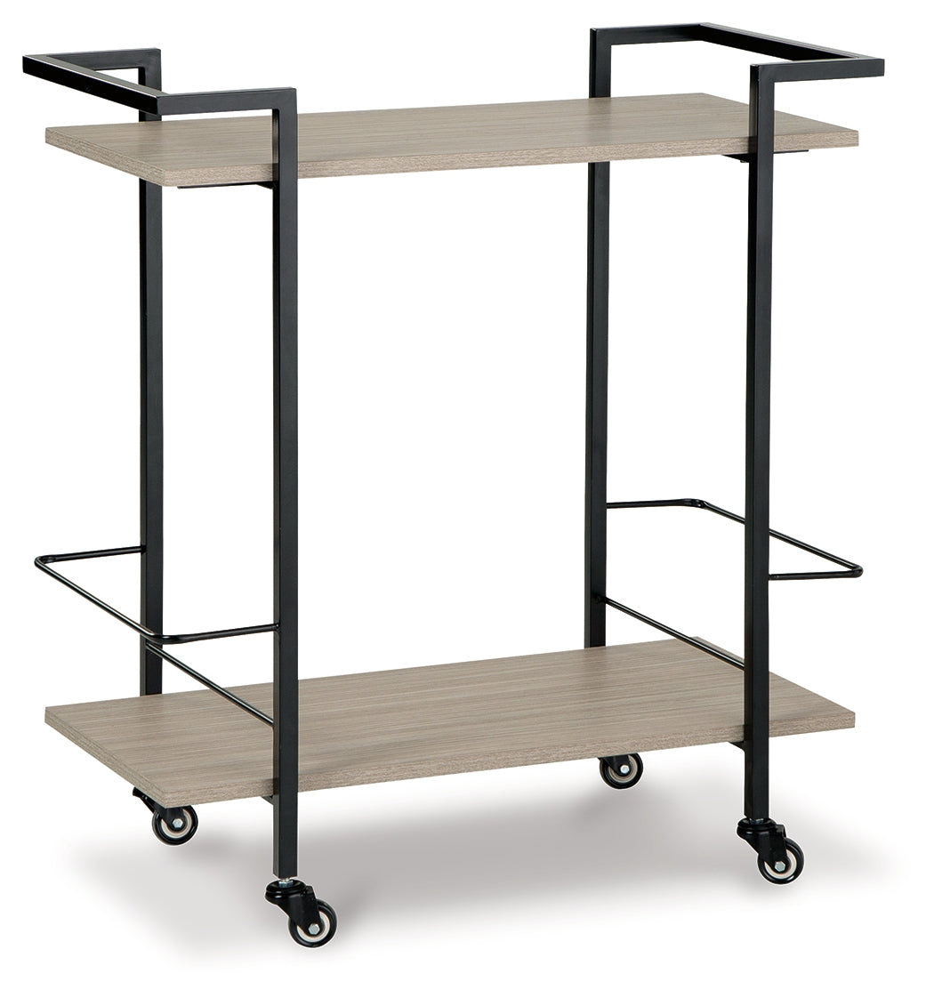 Floridian Furniture - Ashley Furniture - Waylowe Bar Cart - Bar Cart / Brown/Black - A4000389