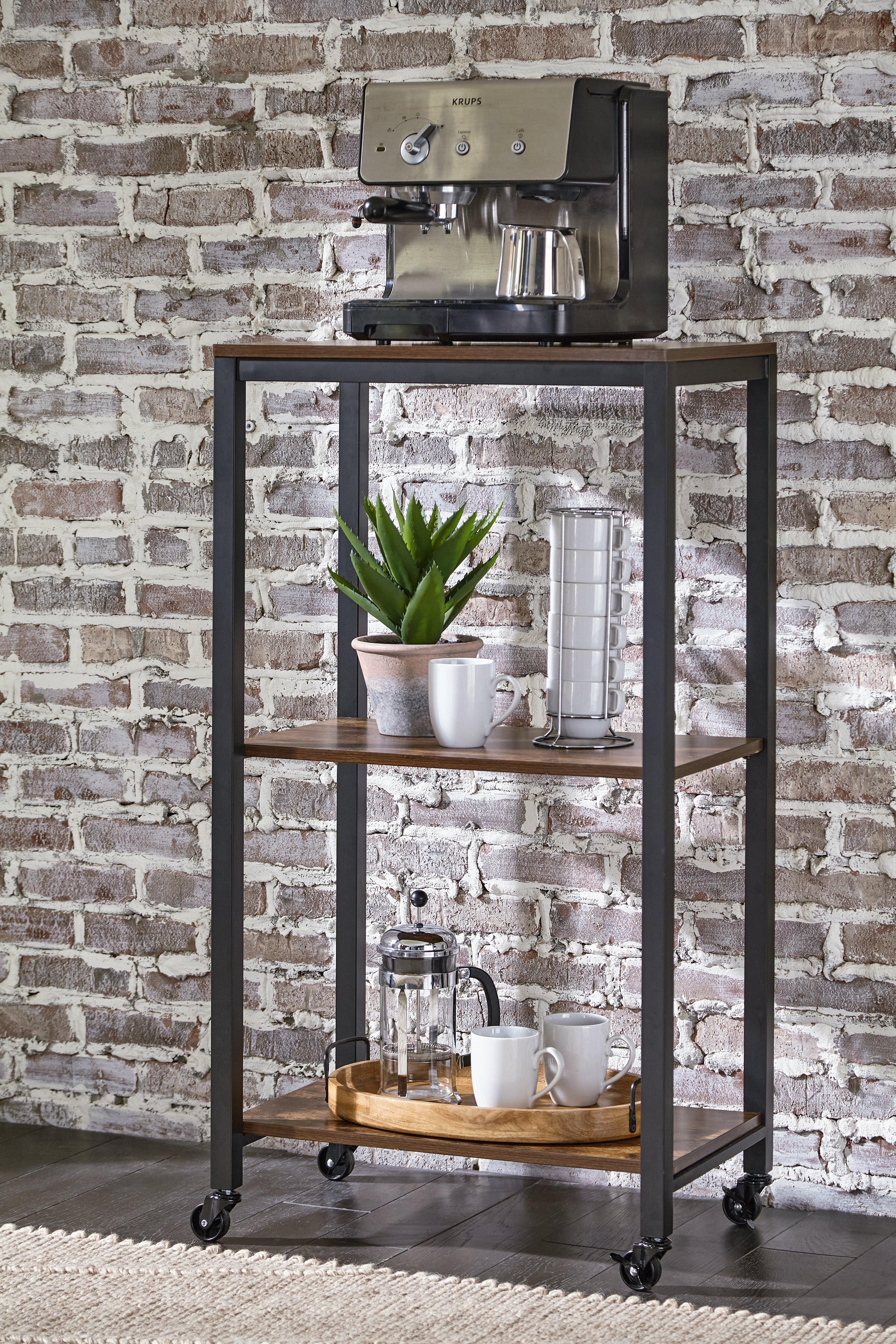 Floridian Furniture - Ashley Furniture - Bevinfield Bar Cart - Bar Cart / Brown/Black - A4000394