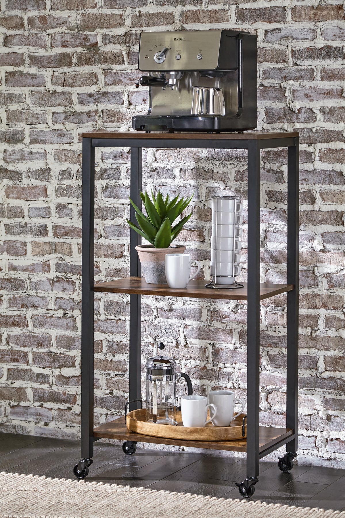 Floridian Furniture - Ashley Furniture - Bevinfield Bar Cart - Bar Cart / Brown/Black - A4000394