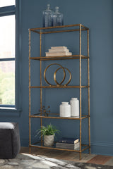 Floridian Furniture - Ashley Furniture - Ryandale Bookcase - Bookcase / Antique Brass Finish - A4000441