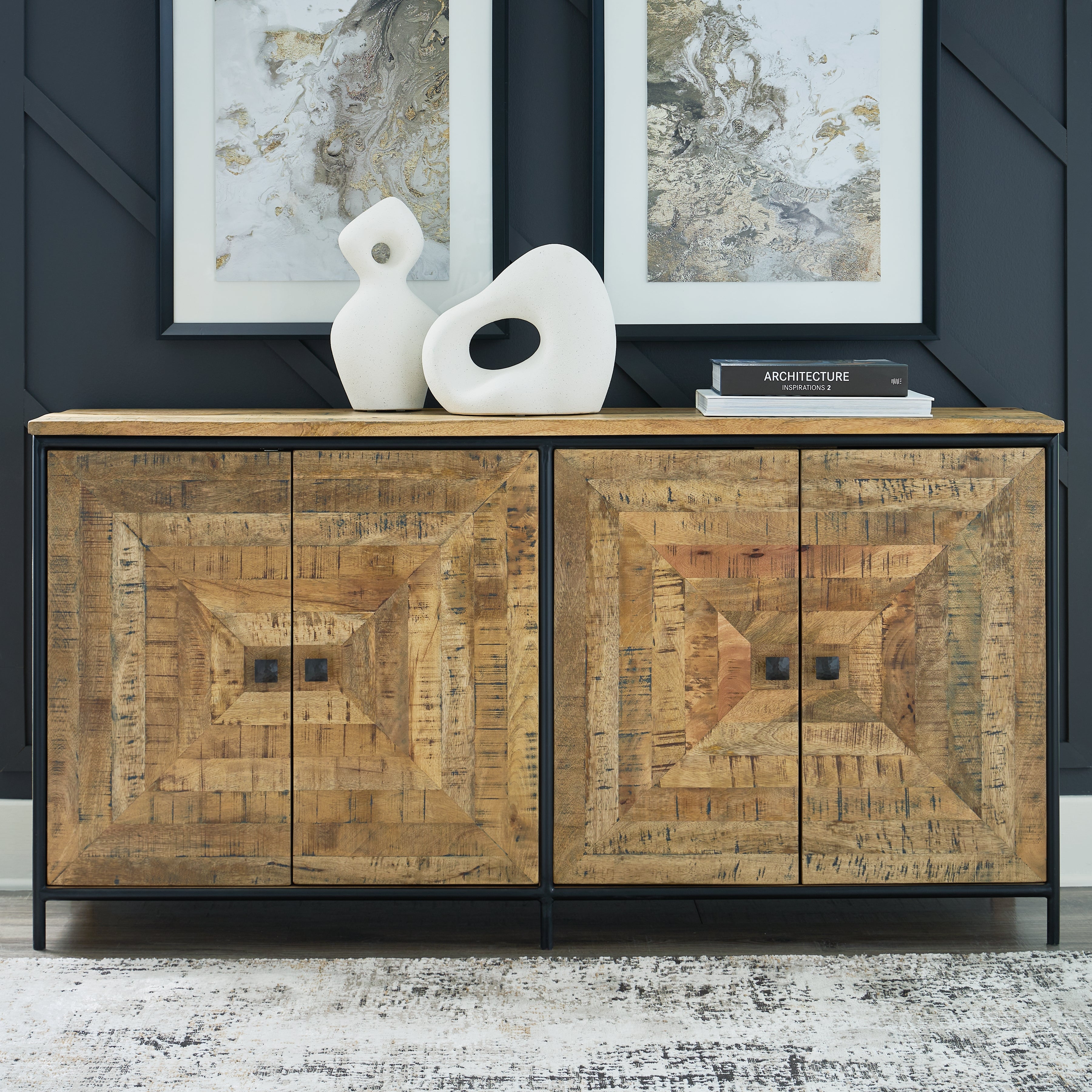 Floridian Furniture - Ashley Furniture - Camney Accent Cabinet - Accent Cabinet / Brown/Black - A4000581
