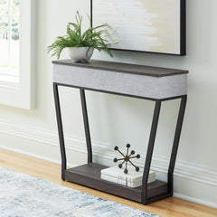 Floridian Furniture - Ashley Furniture - Sethlen Console Sofa Table with Speaker - Console Sofa Table w/Speaker / Gray/Black - A4000640