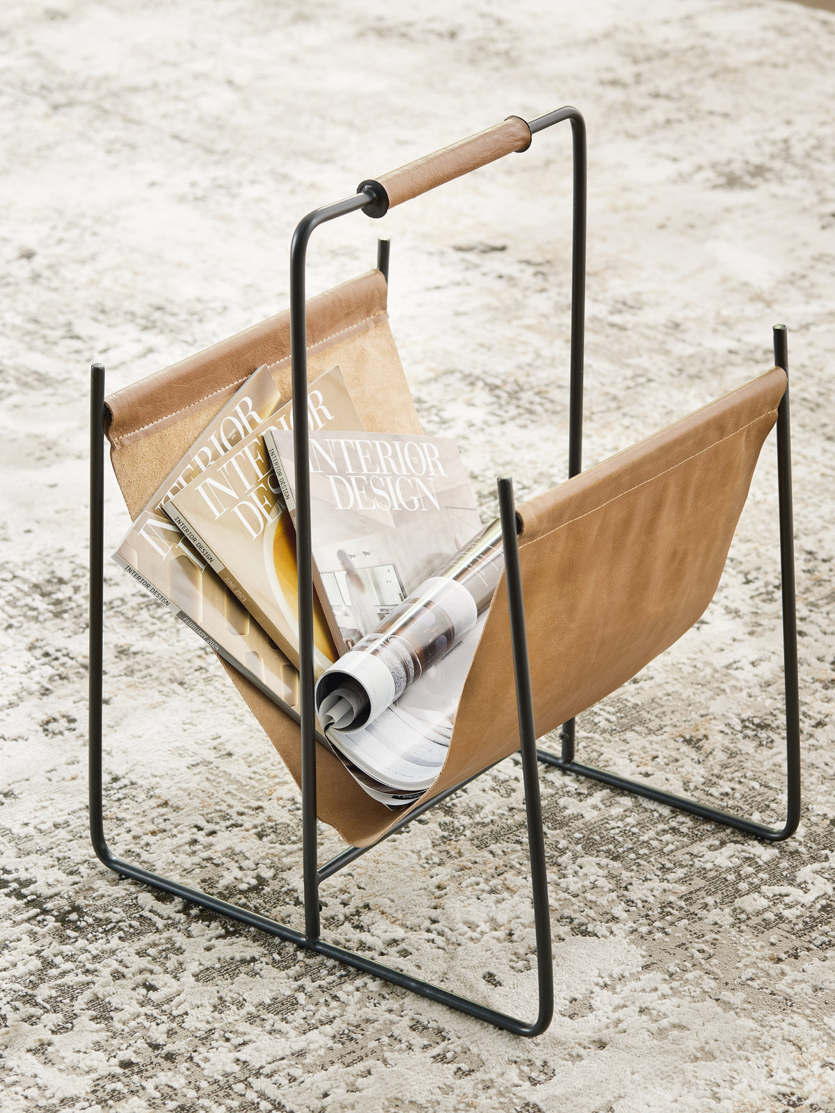 Floridian Furniture - Ashley Furniture - Faronworth Magazine Rack - Magazine Rack / Brown/Black - A4000668