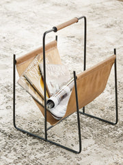 Floridian Furniture - Ashley Furniture - Faronworth Magazine Rack - Magazine Rack / Brown/Black - A4000668
