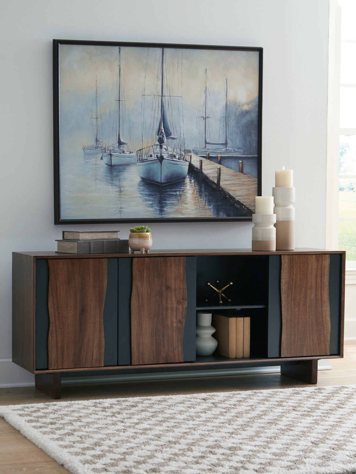 Floridian Furniture - Ashley Furniture - Welby Accent Cabinet - Accent Cabinet / Brown/Charcoal - A4000679