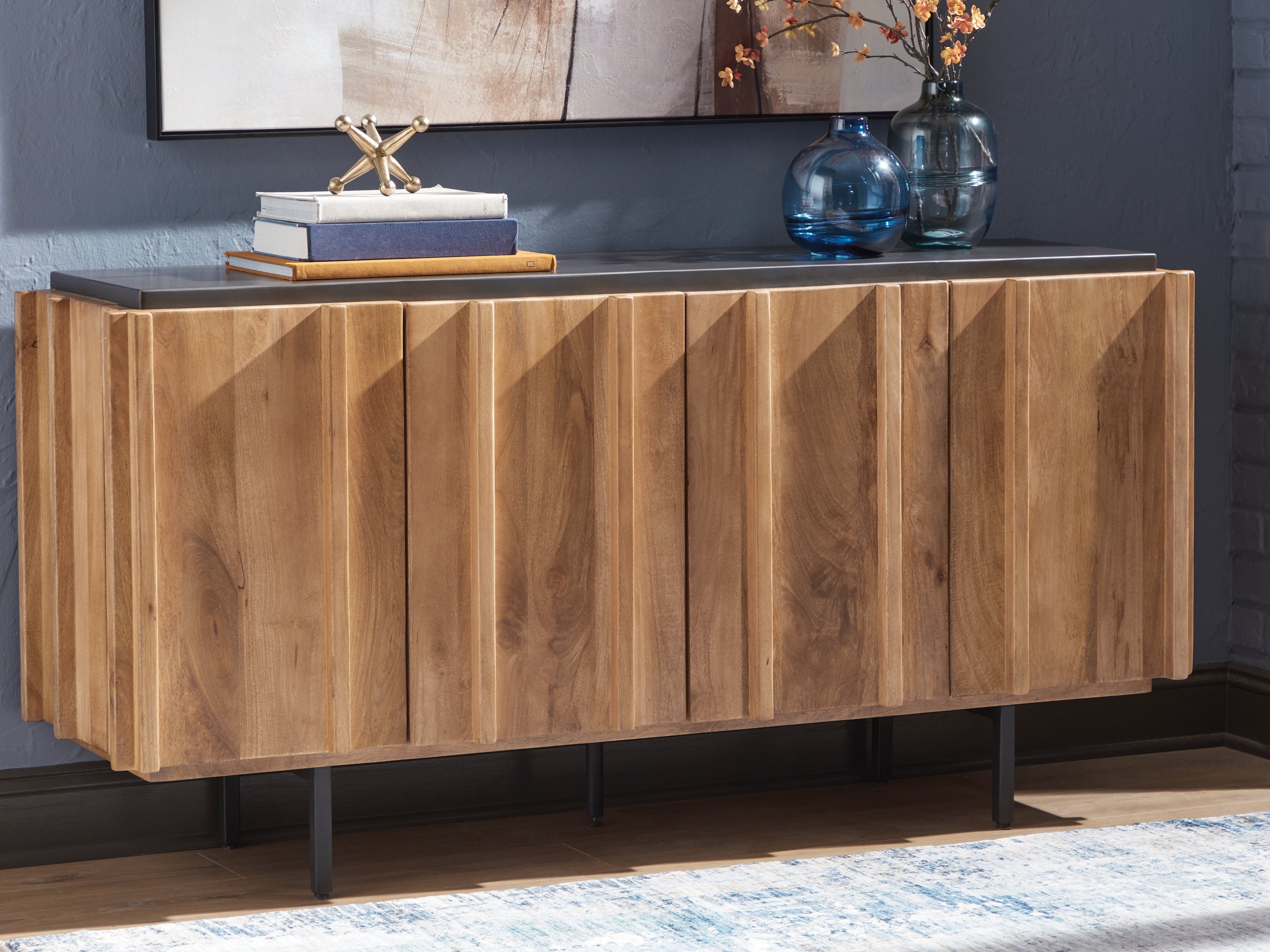 Floridian Furniture - Ashley Furniture - Quintavious Accent Cabinet - Accent Cabinet / Brown/Charcoal - A4000685