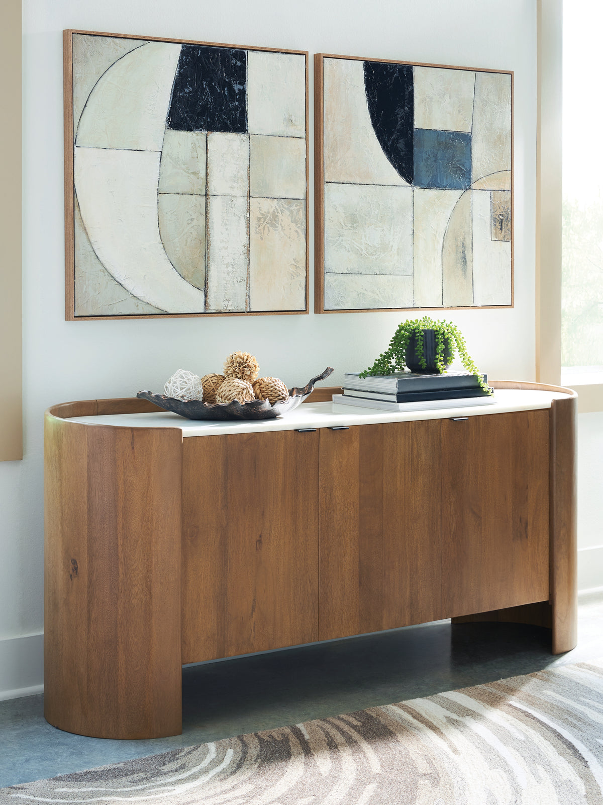 Floridian Furniture - Ashley Furniture - Fitzroy Accent Cabinet - Accent Cabinet / Brown/White - A4000688