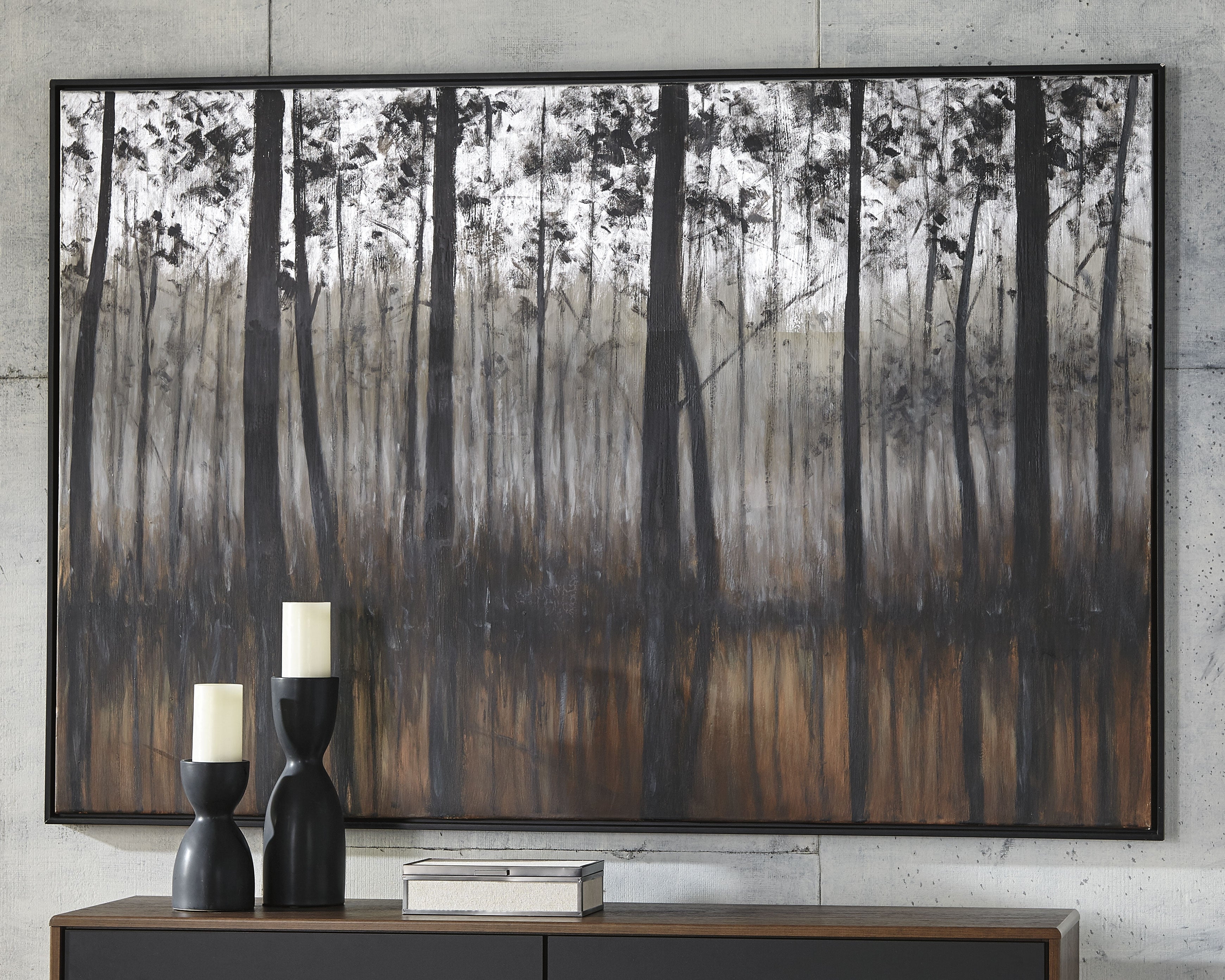Floridian Furniture - Ashley Furniture - Philyra Wall Decor - Wall Art / Black/Orange/Silver - A8000253