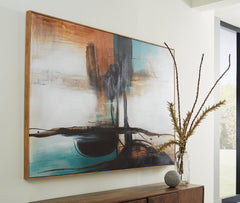 Floridian Furniture - Ashley Furniture - Brunonia Wall Decor - Wall Art / Teal/Orange/Black - A8000337