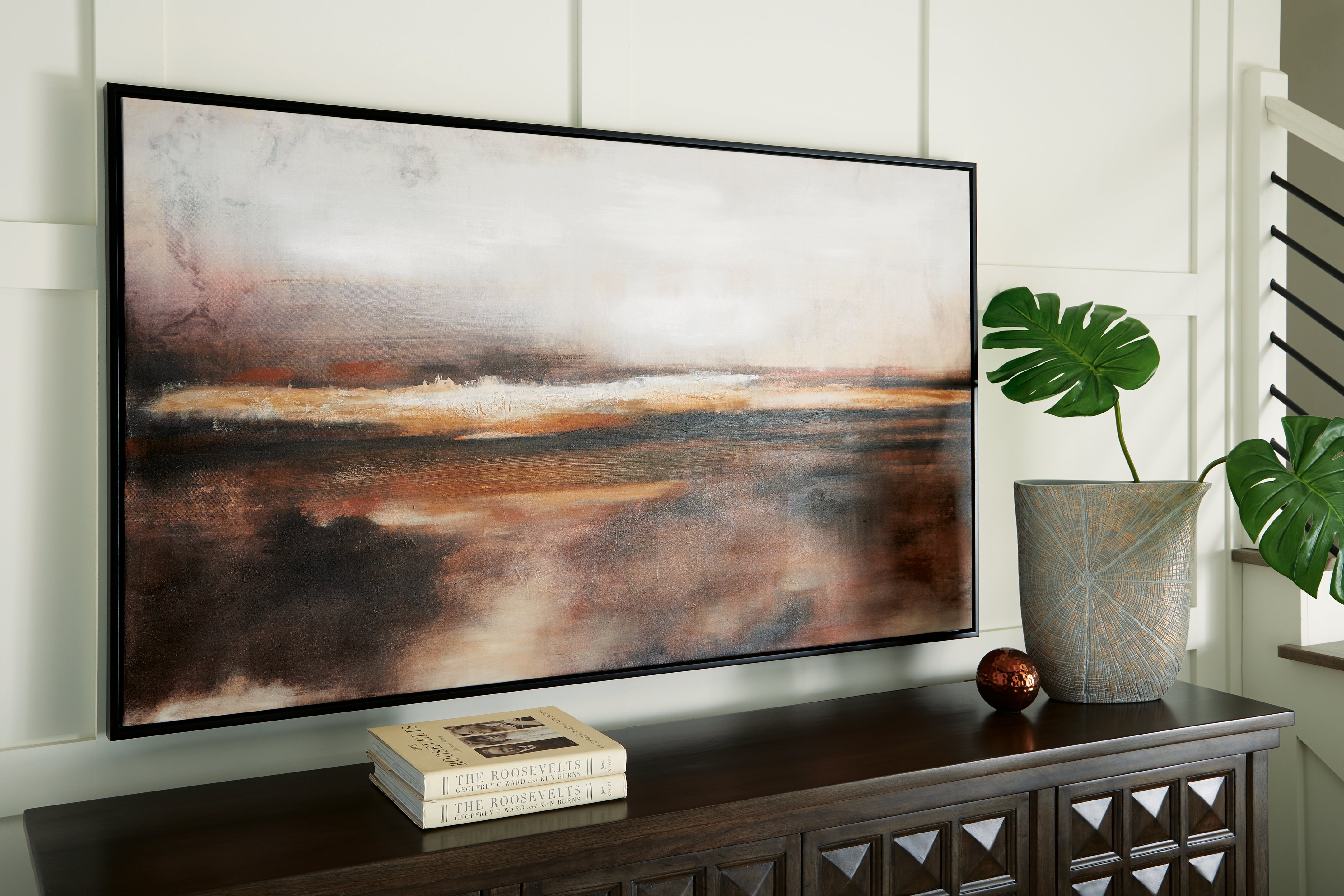 Floridian Furniture - Ashley Furniture - Drewland Wall Decor - Wall Art / Black/Brown/Orange - A8000375