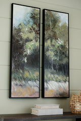 Floridian Furniture - Ashley Furniture - Dansot Wall Decor - Wall Art Set (Set of 2) / Green/Brown - A8000393