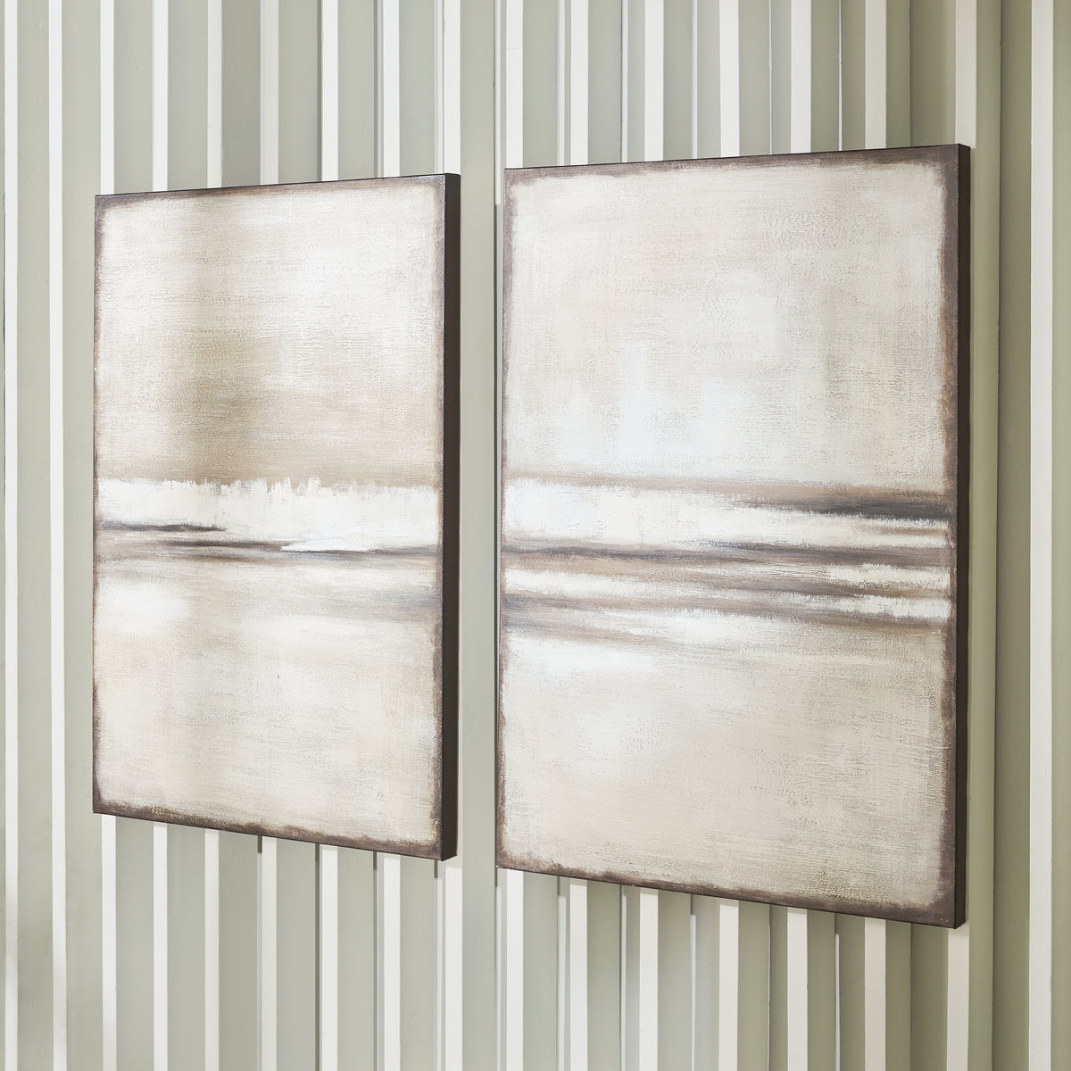 Floridian Furniture - Ashley Furniture - Brockdunn Wall Decor - Wall Art Set (Set of 2) / Tan/Brown - A8000403
