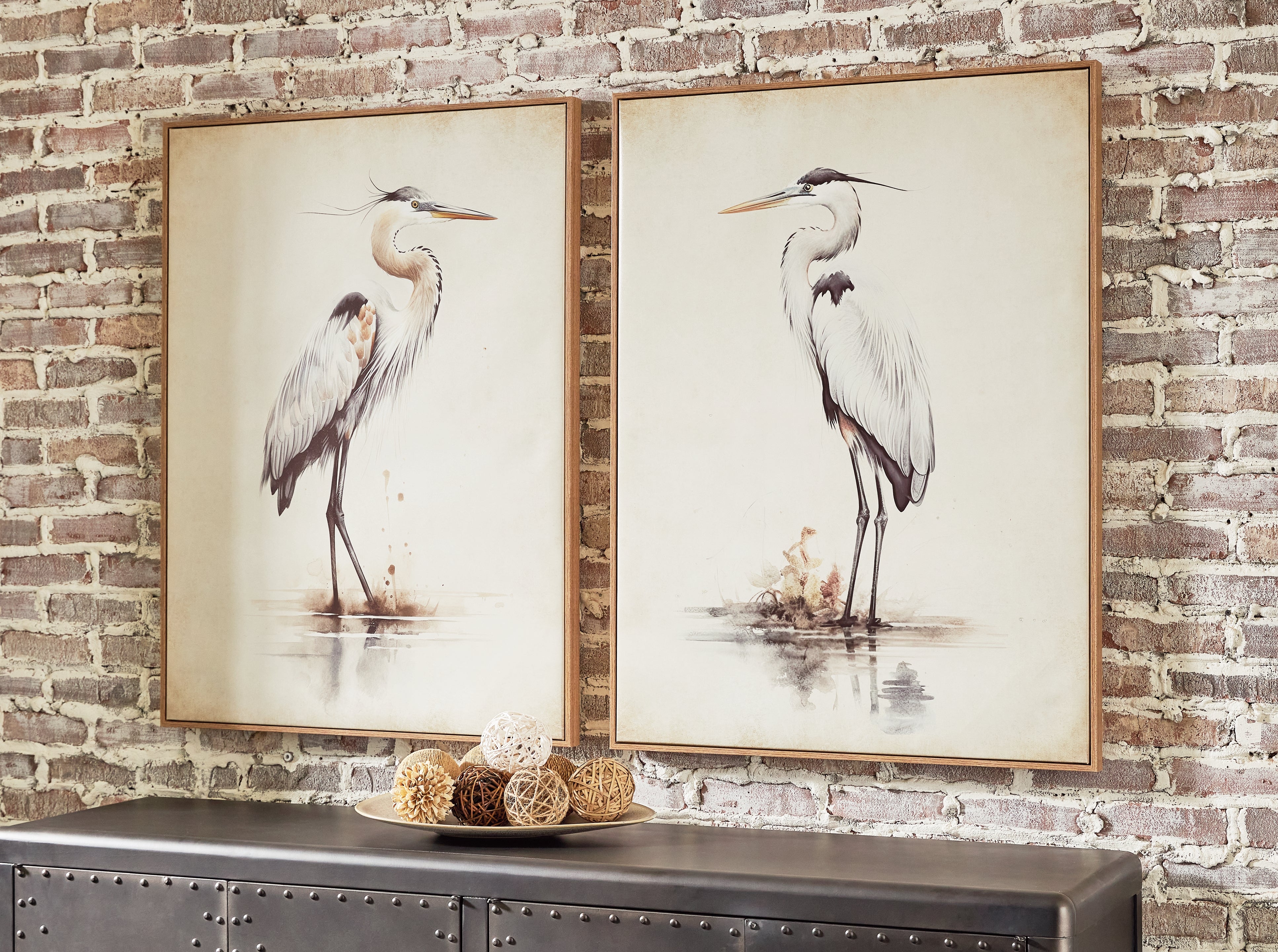 Floridian Furniture - Ashley Furniture - Aubinell Wall Decor - Wall Art Set (Set of 2) / Beige - A8000414
