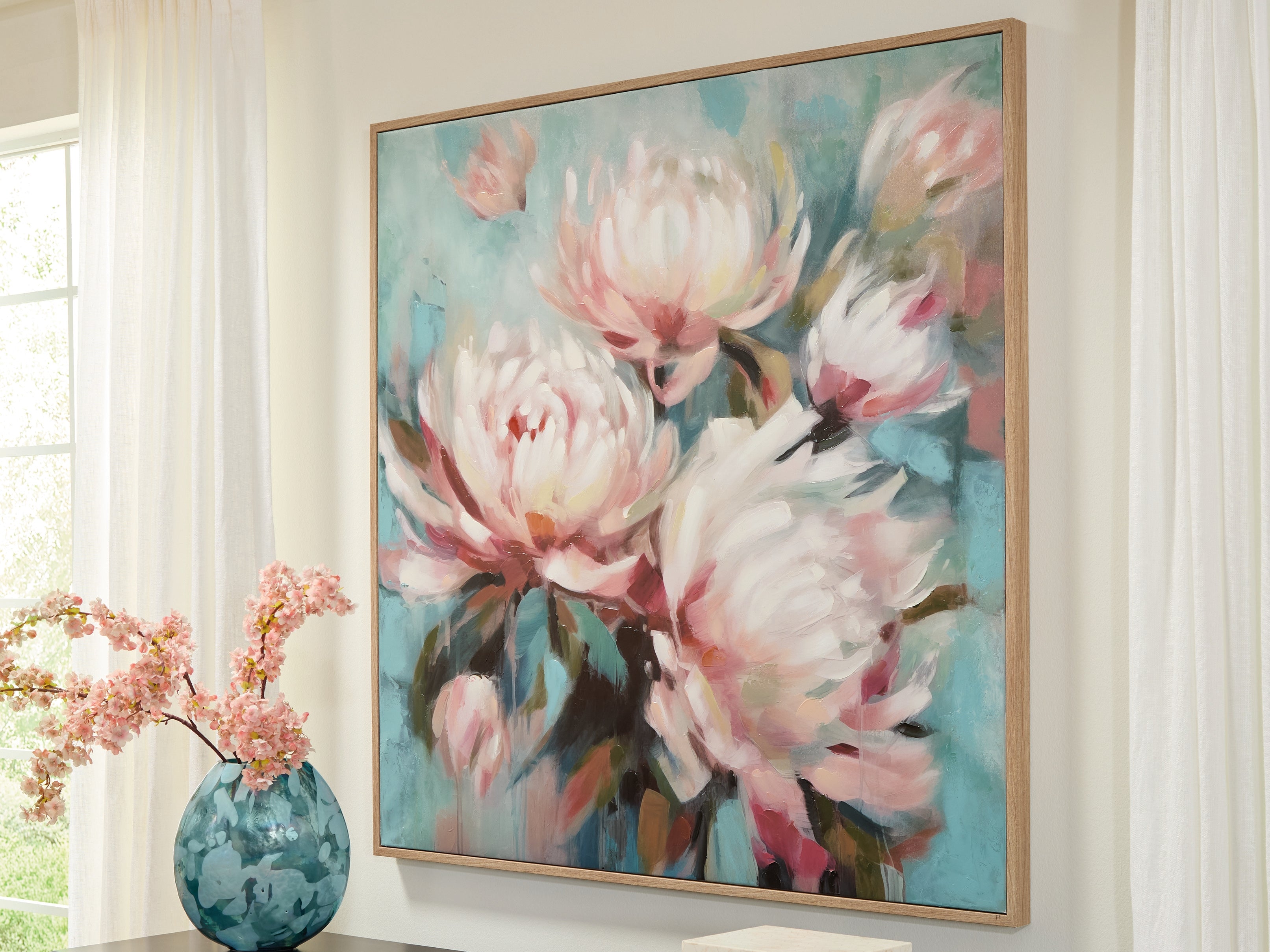 Floridian Furniture - Ashley Furniture - Parryville Wall Decor - Wall Art / Aqua/Pink - A8000440