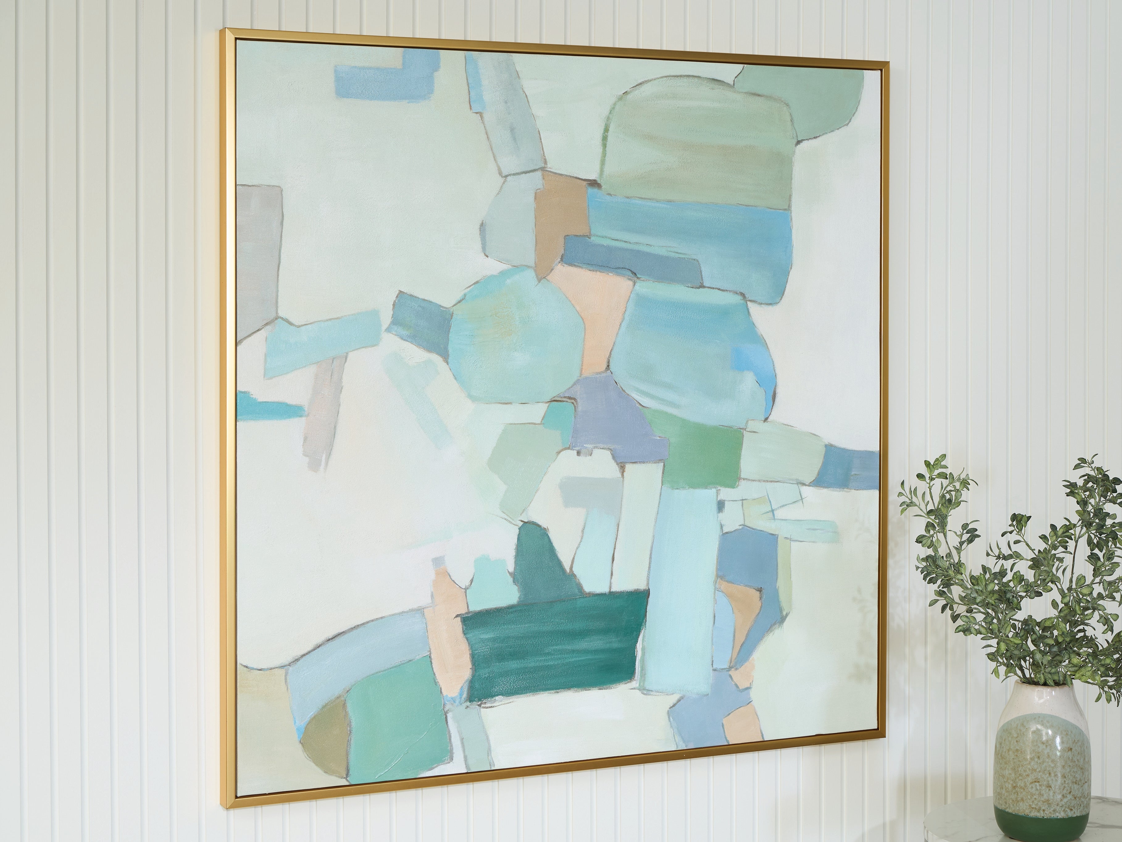 Floridian Furniture - Ashley Furniture - Wynburn Wall Decor - Wall Art / White/Blue/Green - A8000442