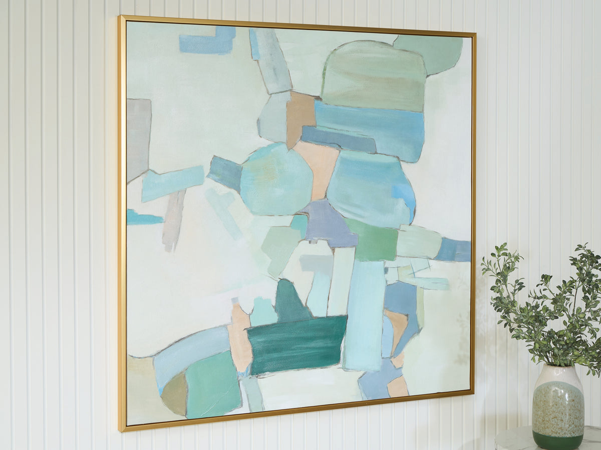 Floridian Furniture - Ashley Furniture - Wynburn Wall Decor - Wall Art / White/Blue/Green - A8000442