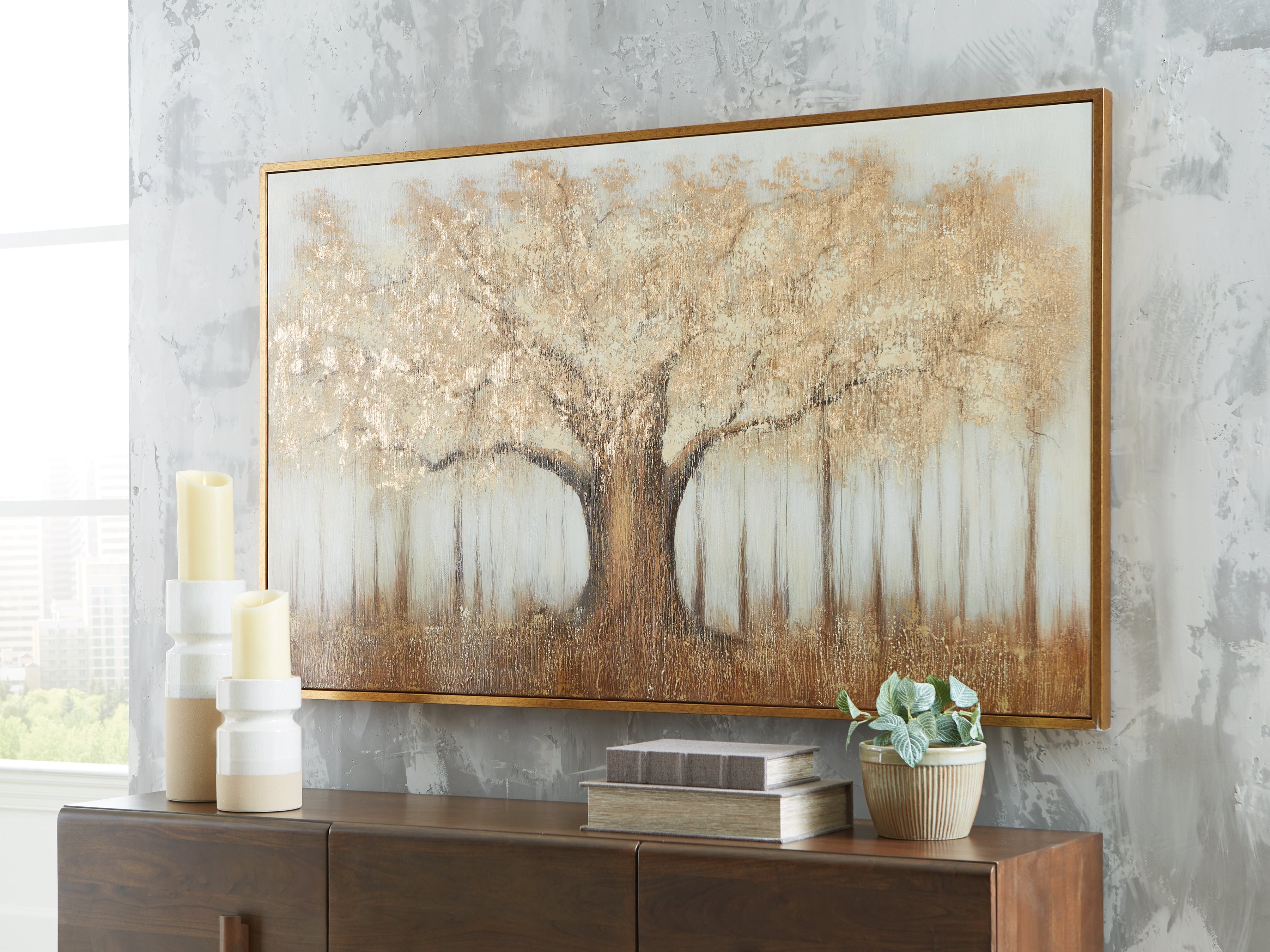Floridian Furniture - Ashley Furniture - Dalewick Wall Decor - Wall Art / Brown/Gray/Gold Finish - A8000448