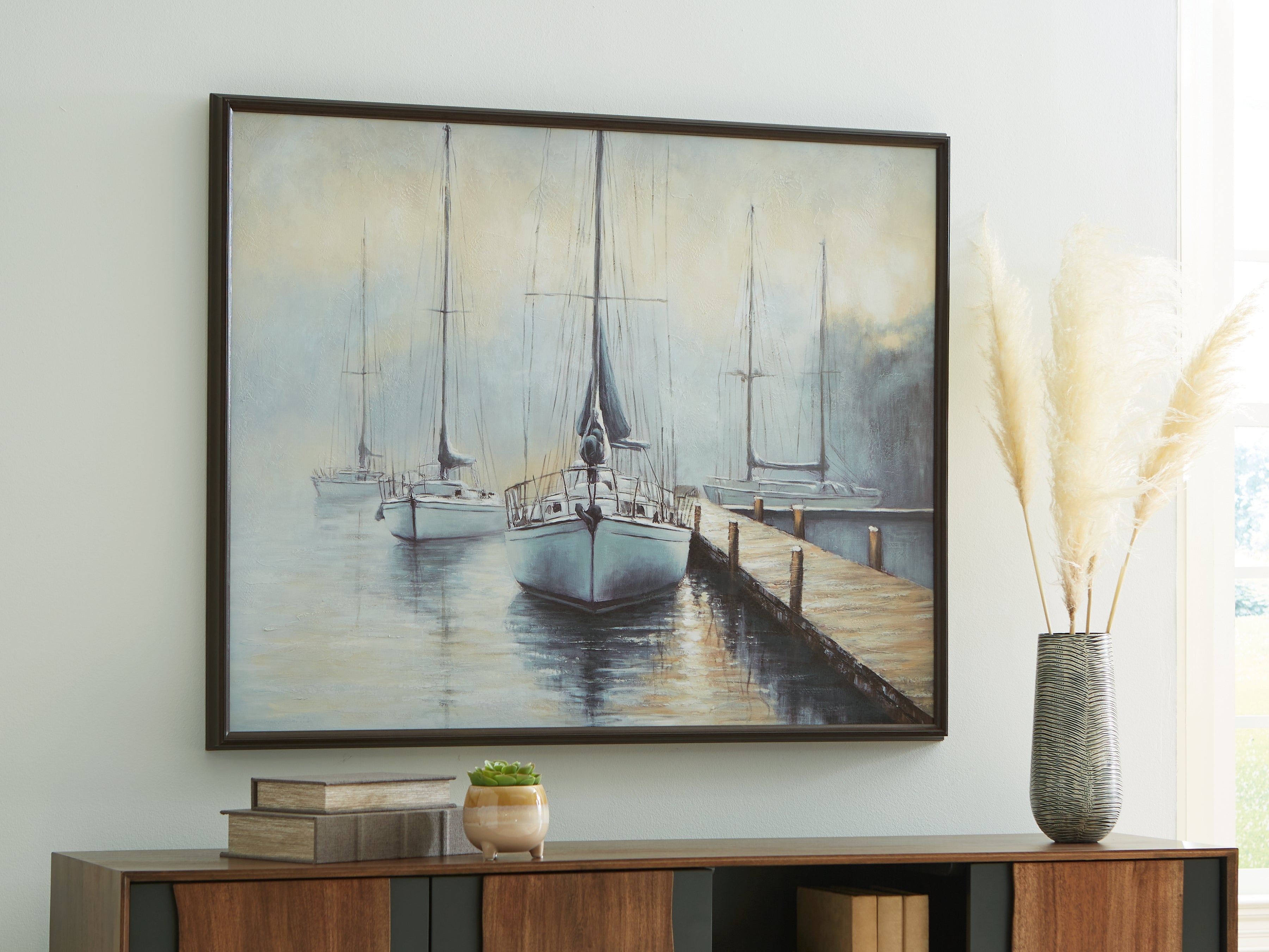 Floridian Furniture - Ashley Furniture - Worthney Wall Decor - Wall Art / Blue/White/Brown - A8000457