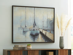 Floridian Furniture - Ashley Furniture - Worthney Wall Decor - Wall Art / Blue/White/Brown - A8000457