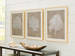 Floridian Furniture - Ashley Furniture - Hendridge Wall Decor - Wall Art Set (3/CN) / Taupe/White - A8000486