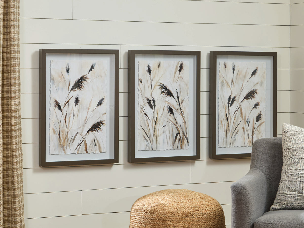 Floridian Furniture - Ashley Furniture - Honslow Wall Decor - Wall Art Set (3/CN) / Brown/Black/White - A8000506