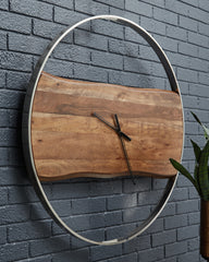 Floridian Furniture - Ashley Furniture - Panchali Wall Decor - Wall Clock / Brown/Silver Finish - A8010198