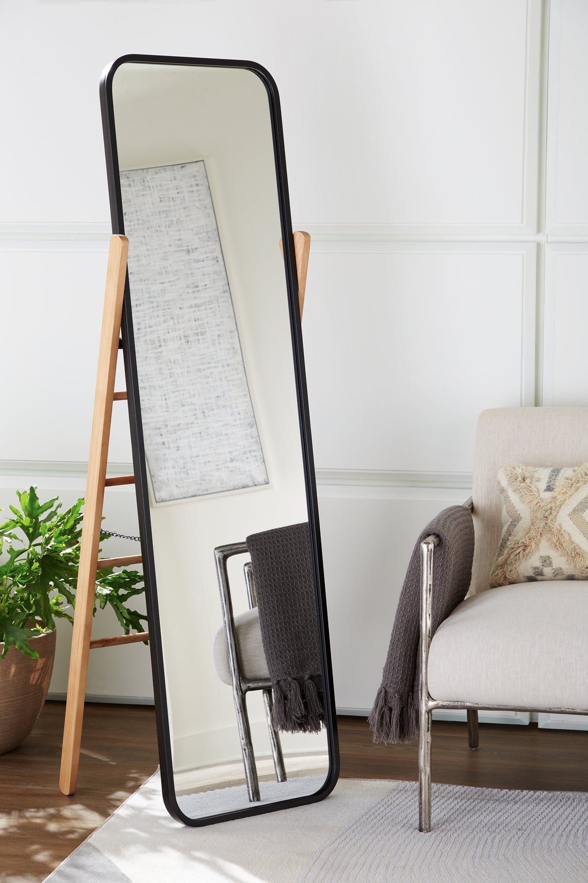 Floridian Furniture - Ashley Furniture - Bronick Mirror - Floor Mirror / Black/Brown - A8010342