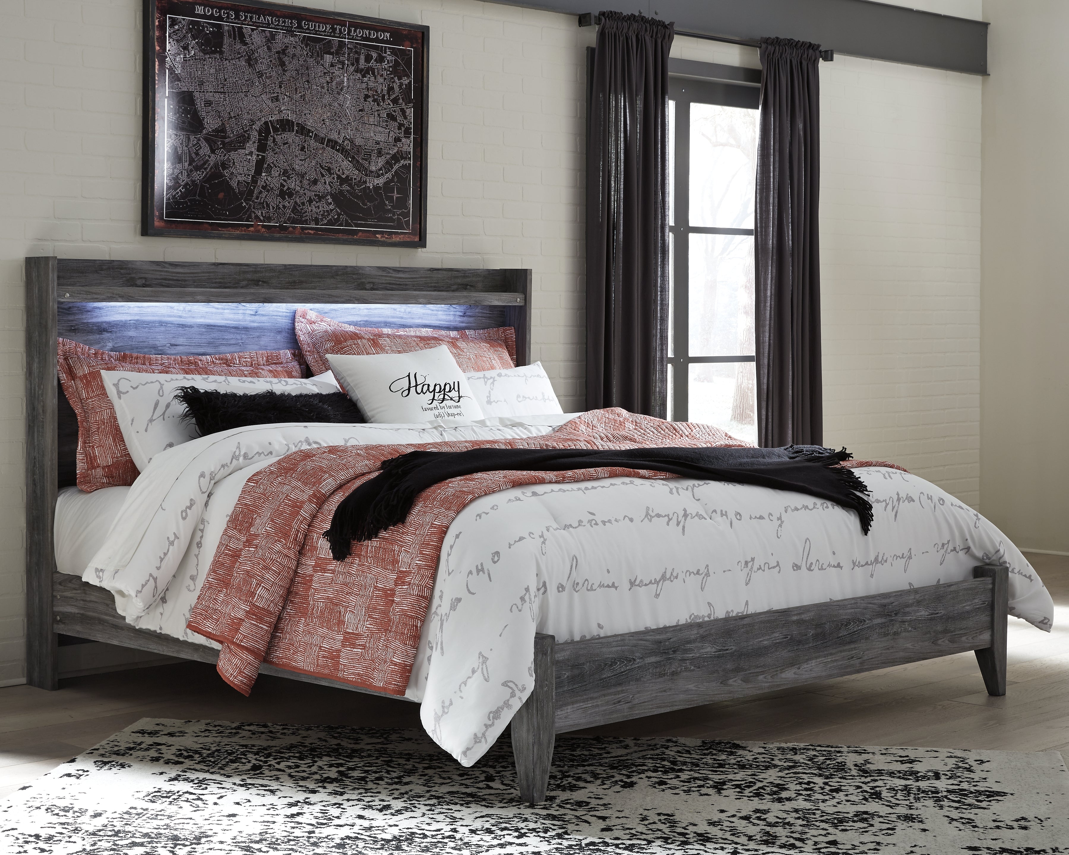 Floridian Furniture - Ashley Furniture - Baystorm Bedroom - King Panel Bed / Gray - B221B11