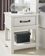 Floridian Furniture - Ashley Furniture - Dorrinson Bedroom - One Drawer Night Stand / White - B067-91