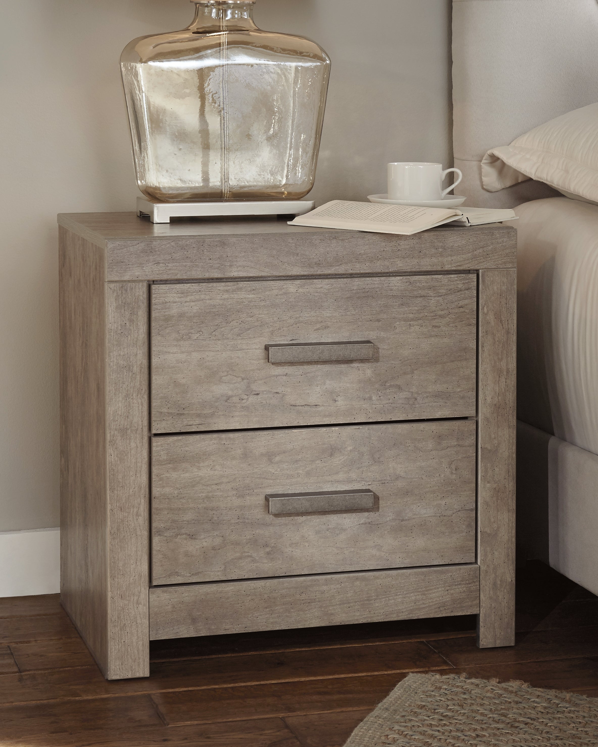 Floridian Furniture - Ashley Furniture - Culverbach Bedroom - Two Drawer Night Stand / Gray - B070-92