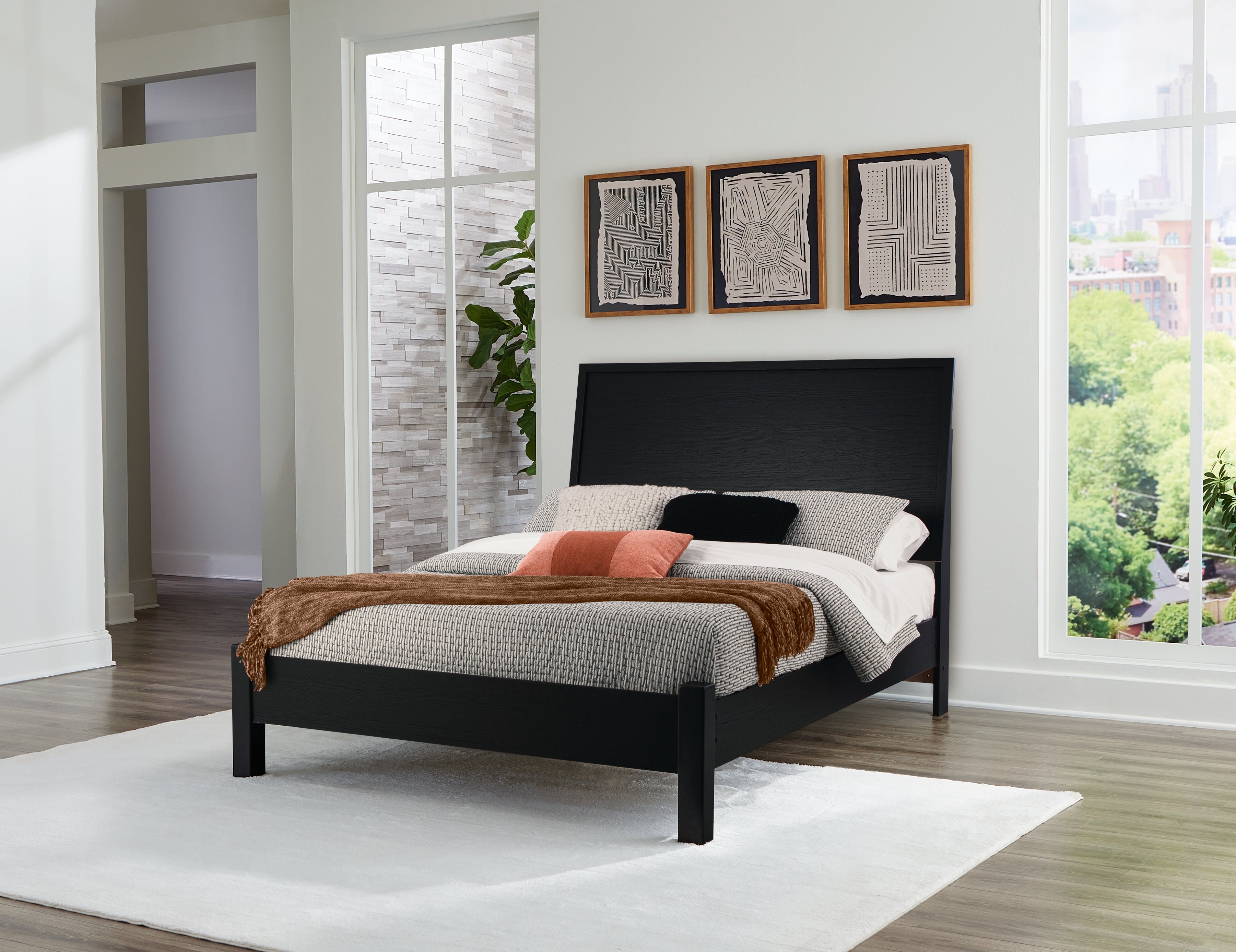 Floridian Furniture - Ashley Furniture - Danziar Bedroom - Queen Panel Bed / Black - B1013B5