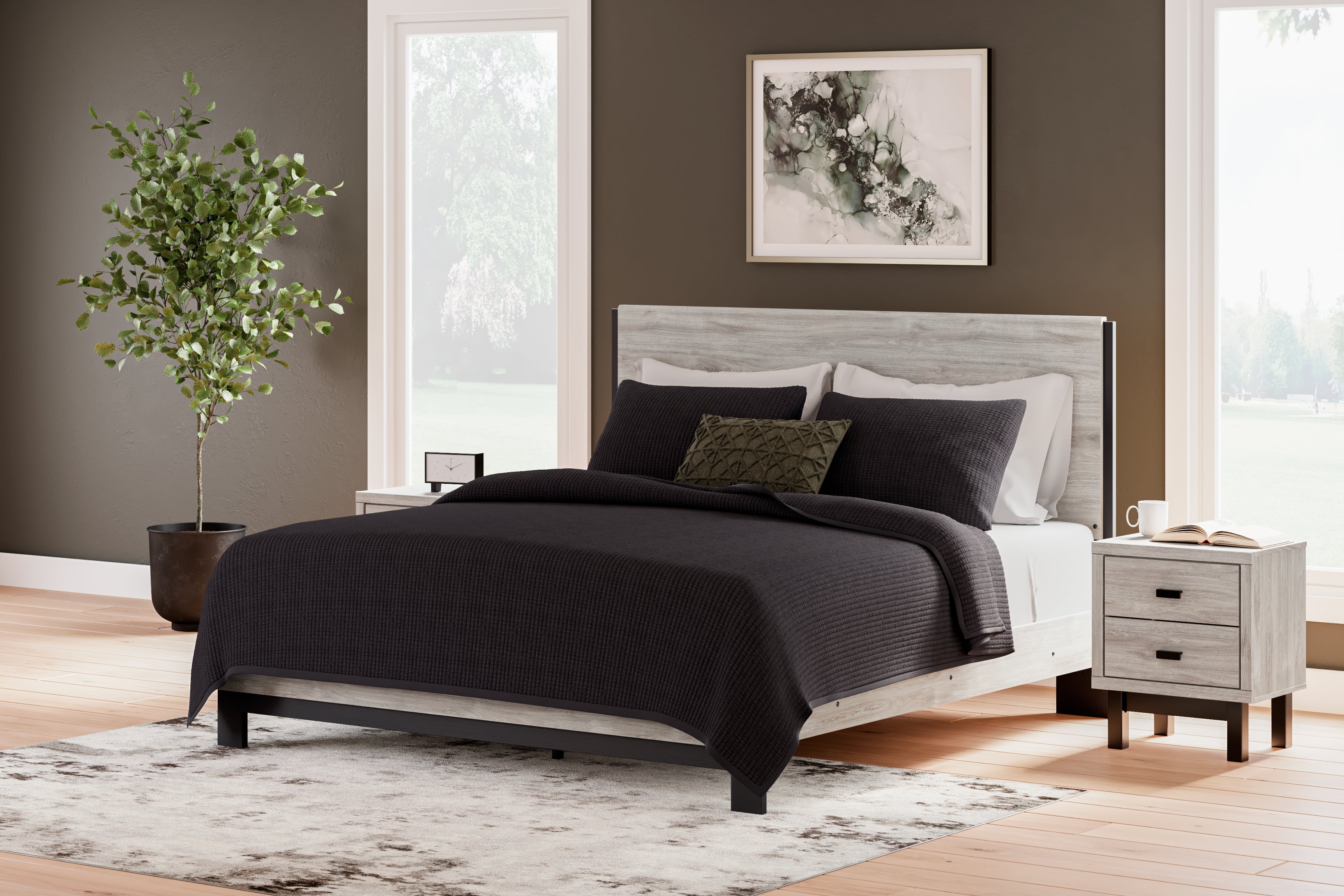 Floridian Furniture - Ashley Furniture - Vessalli Bedroom - King Panel Bed / Gray - B1036B7