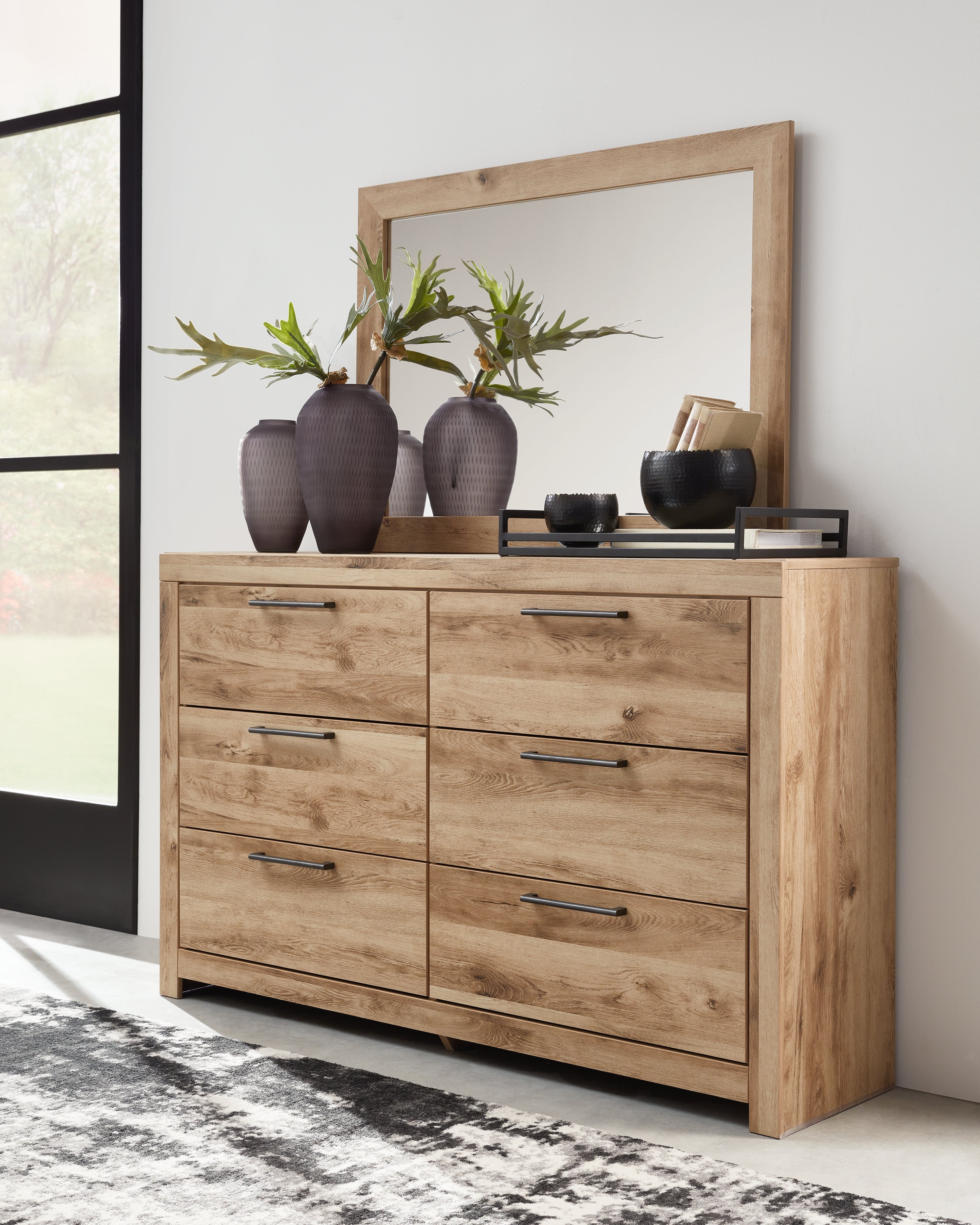 Floridian Furniture - Ashley Furniture - Hyanna Bedroom - Dresser and Mirror / Tan Brown - B1050B1