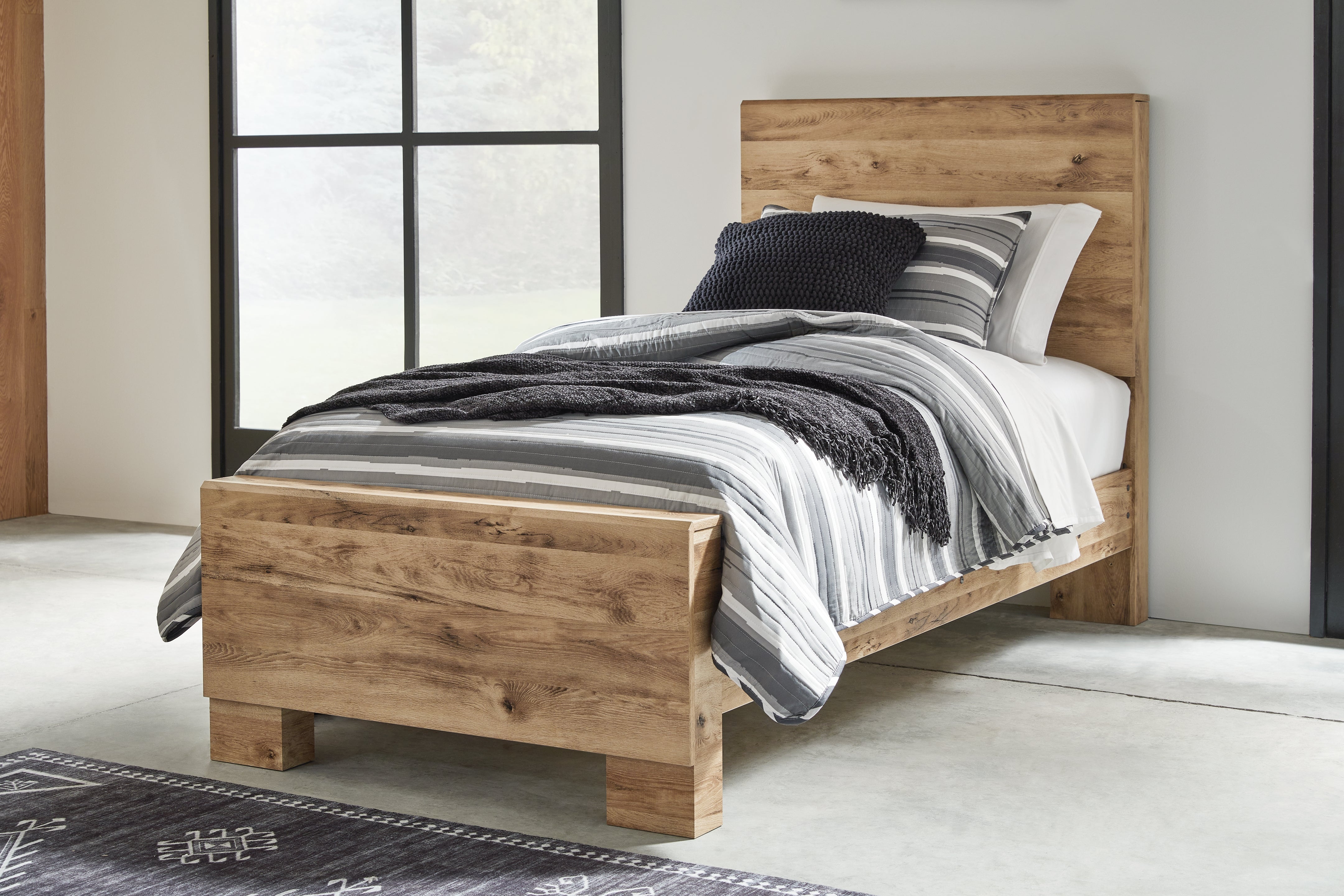 Floridian Furniture - Ashley Furniture - Hyanna Bedroom - Twin Panel Bed / Tan Brown - B1050B20