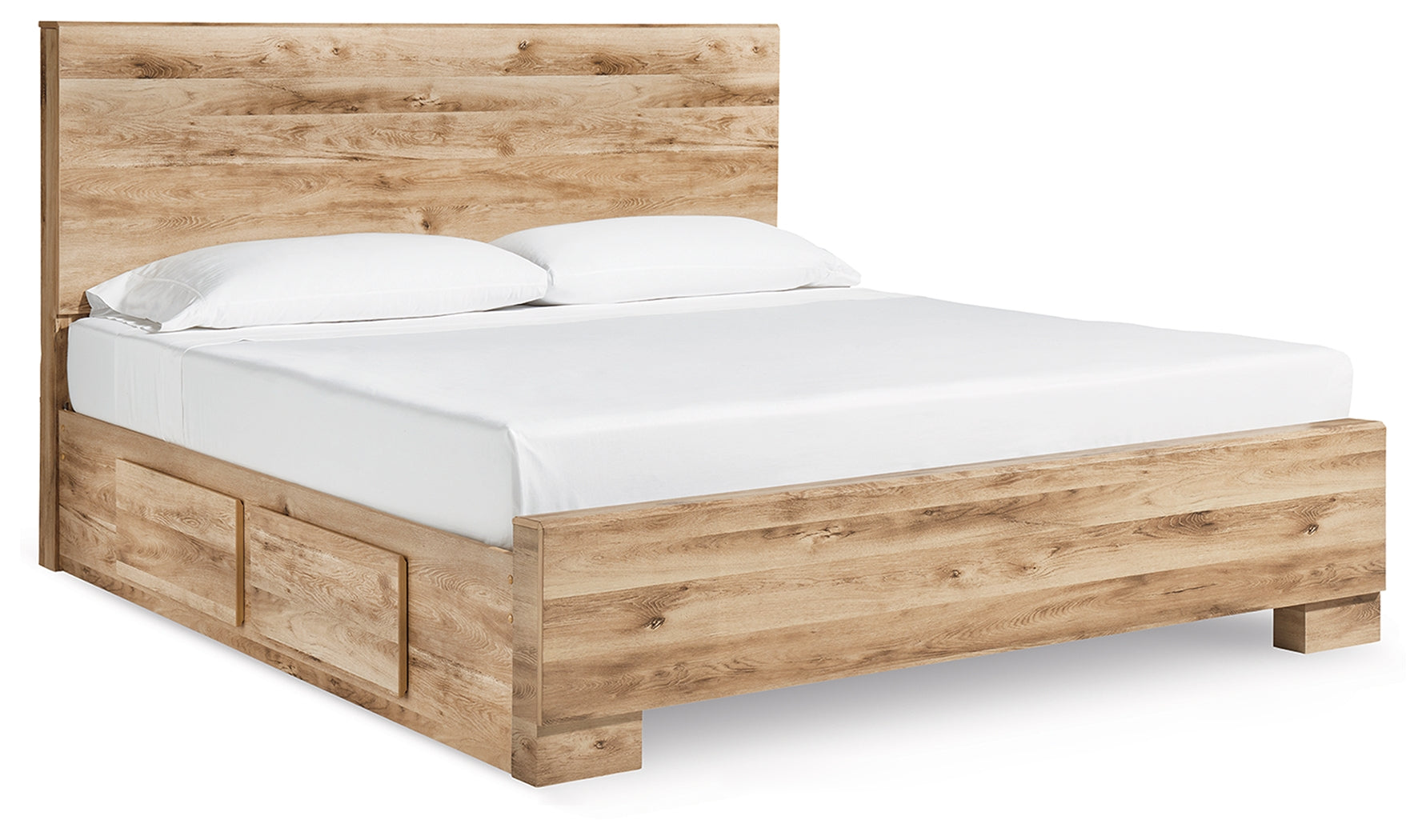 Floridian Furniture - Ashley Furniture - Hyanna Bedroom - King Panel Bed with 2 Side Storage / Tan Brown - B1050B33
