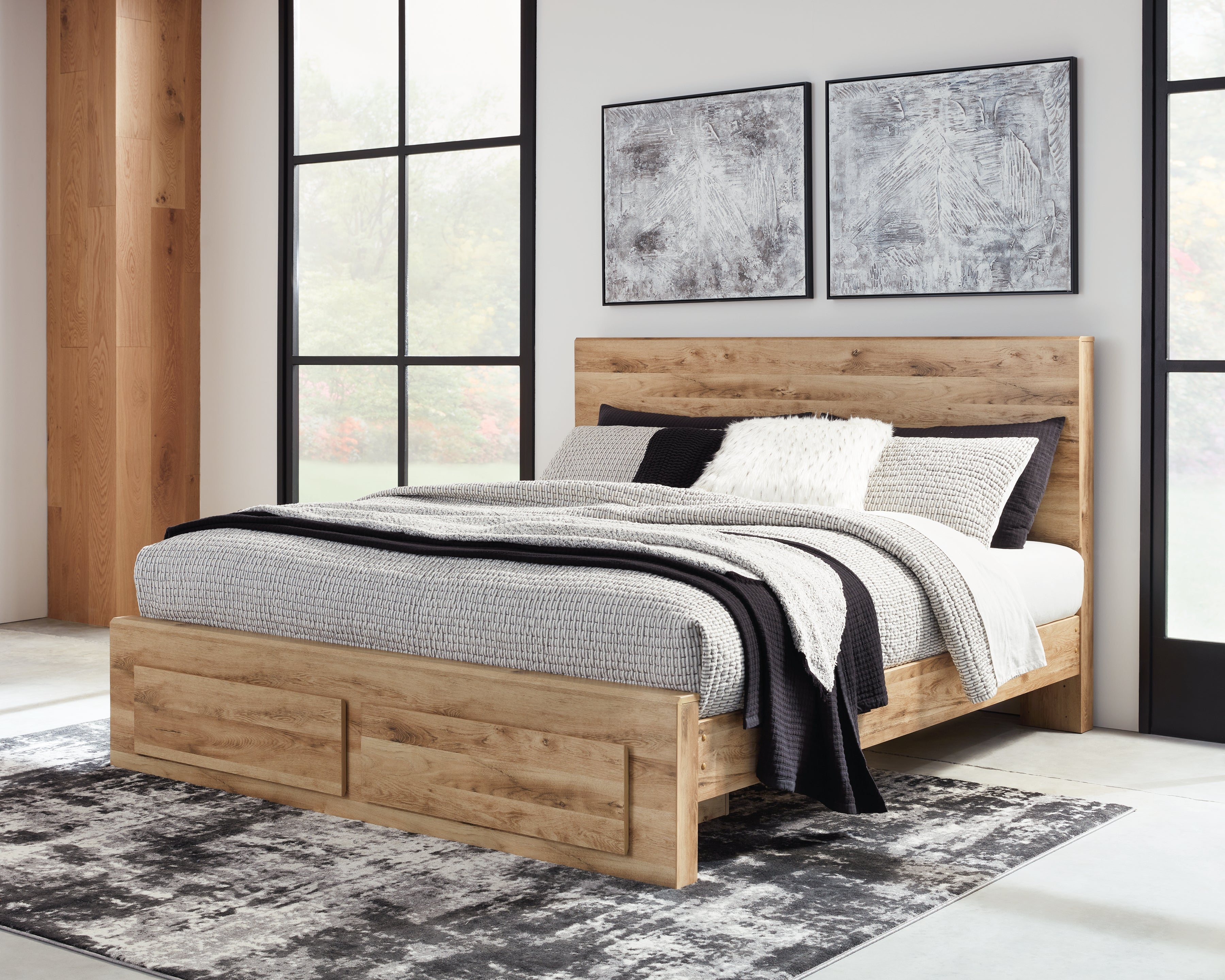 Floridian Furniture - Ashley Furniture - Hyanna Bedroom - Queen Panel Storage Bed / Tan Brown - B1050B4