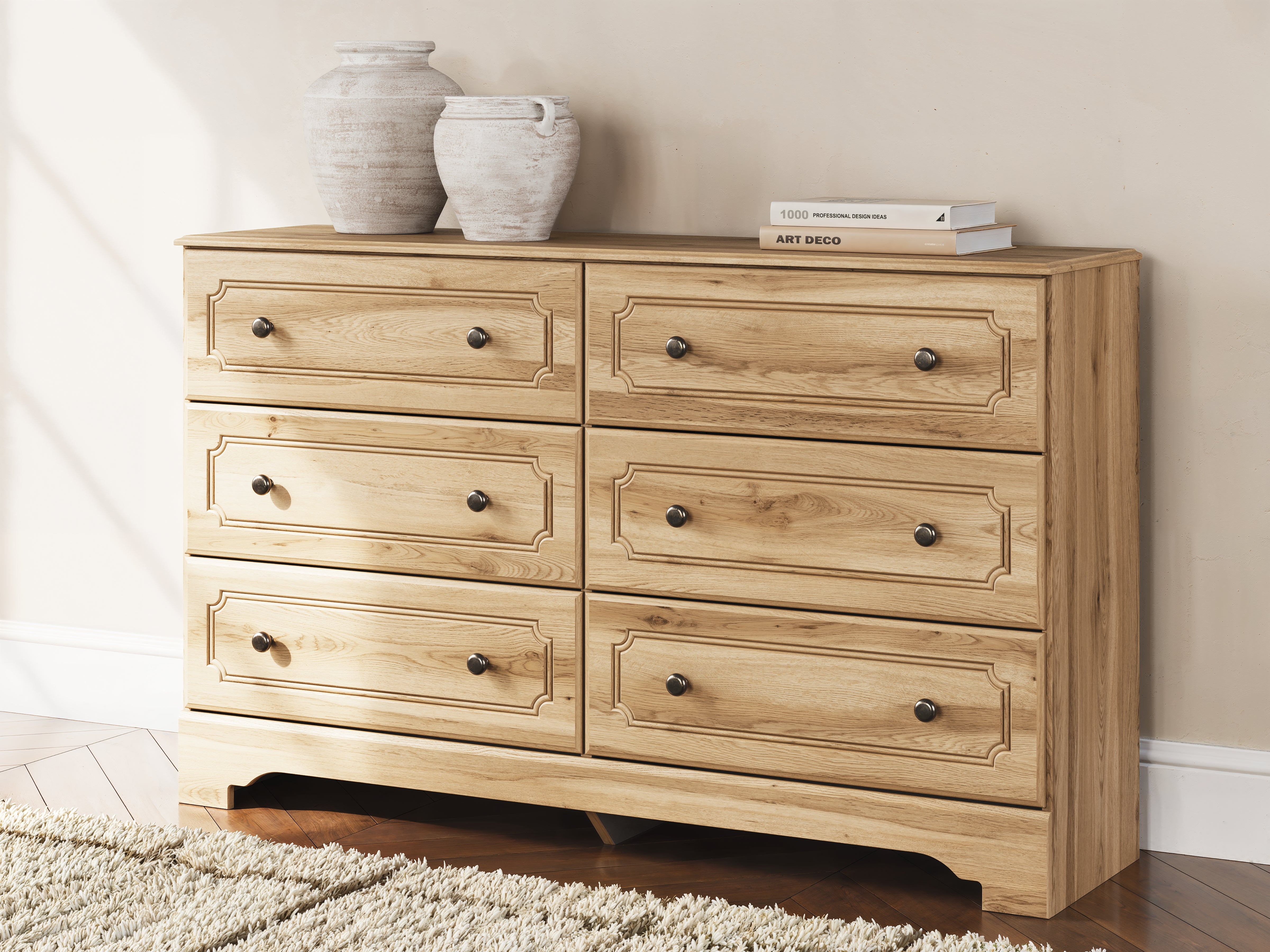 Floridian Furniture - Ashley Furniture - Aleaport Bedroom - Six Drawer Dresser / Warm Brown - PCB1075-31