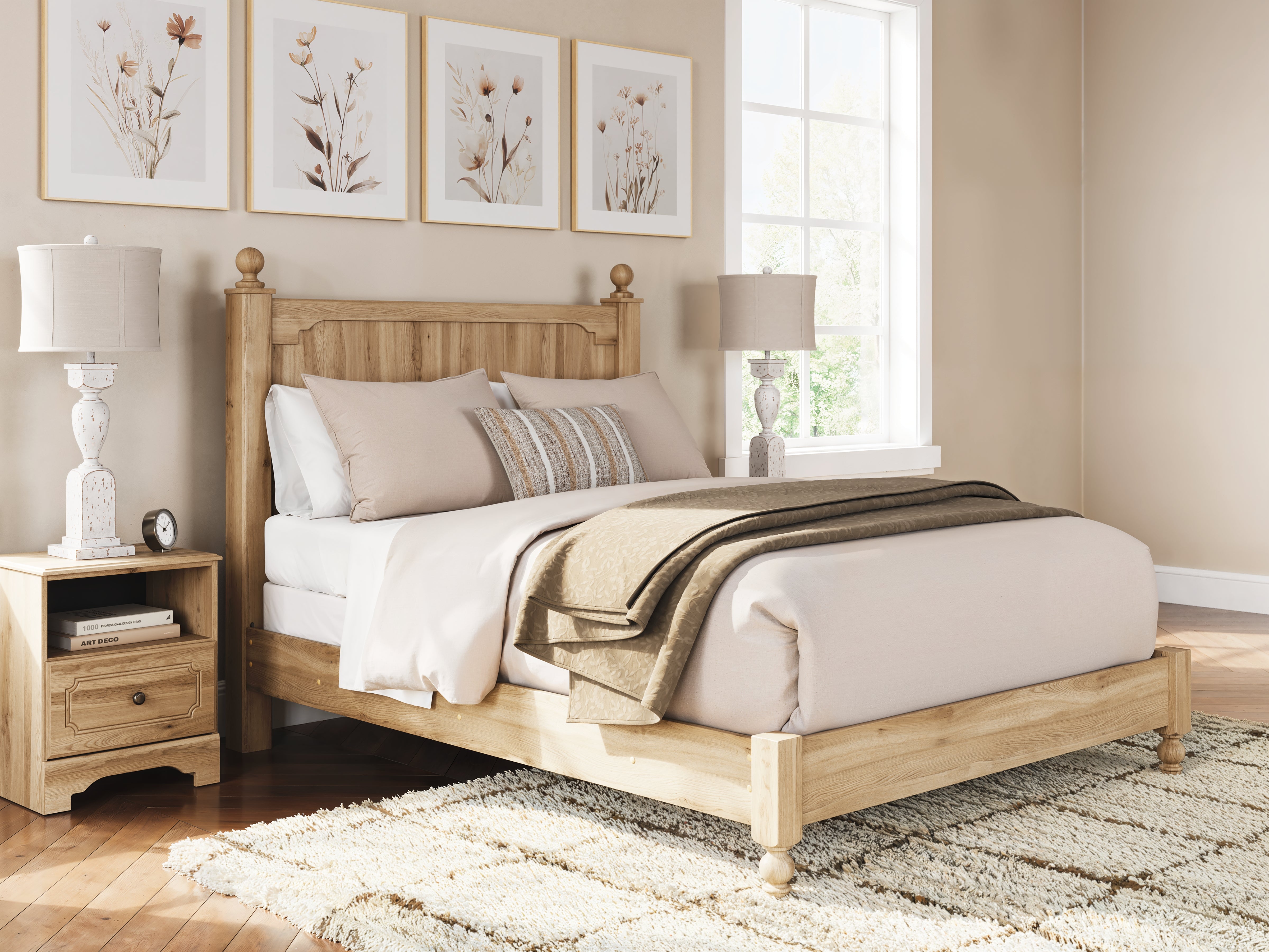 Floridian Furniture - Ashley Furniture - Aleaport Bedroom - Queen Panel Bed / Warm Brown - PCB1075B7