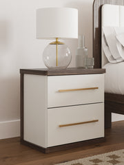 Floridian Furniture - Ashley Furniture - Kendanport Bedroom - King Upholstered Bed / White/Brown - PCB1108B8