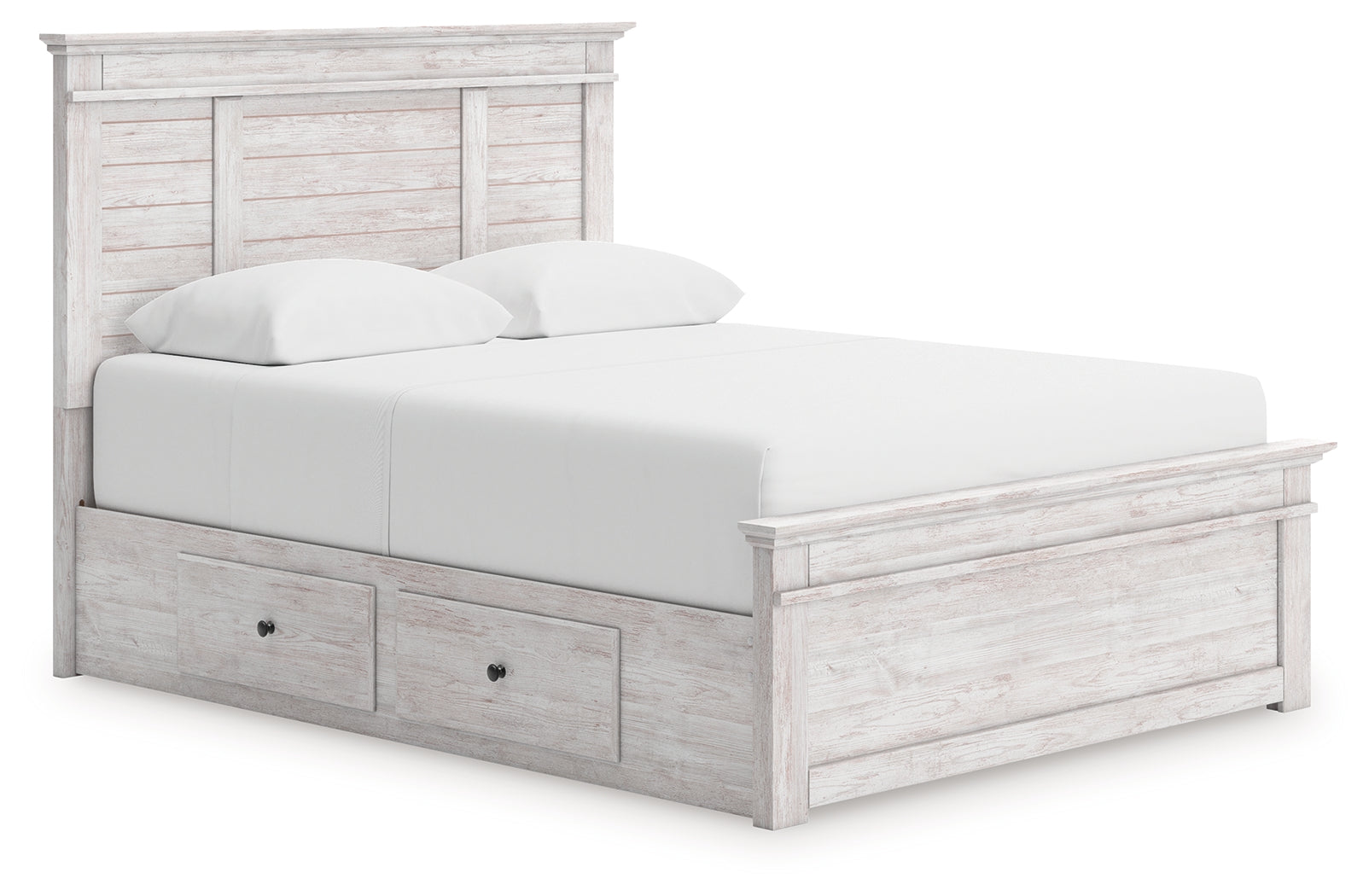 Floridian Furniture - Ashley Furniture - Makidern Bedroom - Queen Panel Storage Bed / Whitewash - PCB1171B7