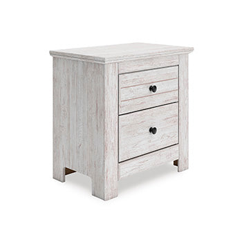 Floridian Furniture - Ashley Furniture - Makidern Bedroom - Two Drawer Night Stand / Whitewash - PCB1171-92