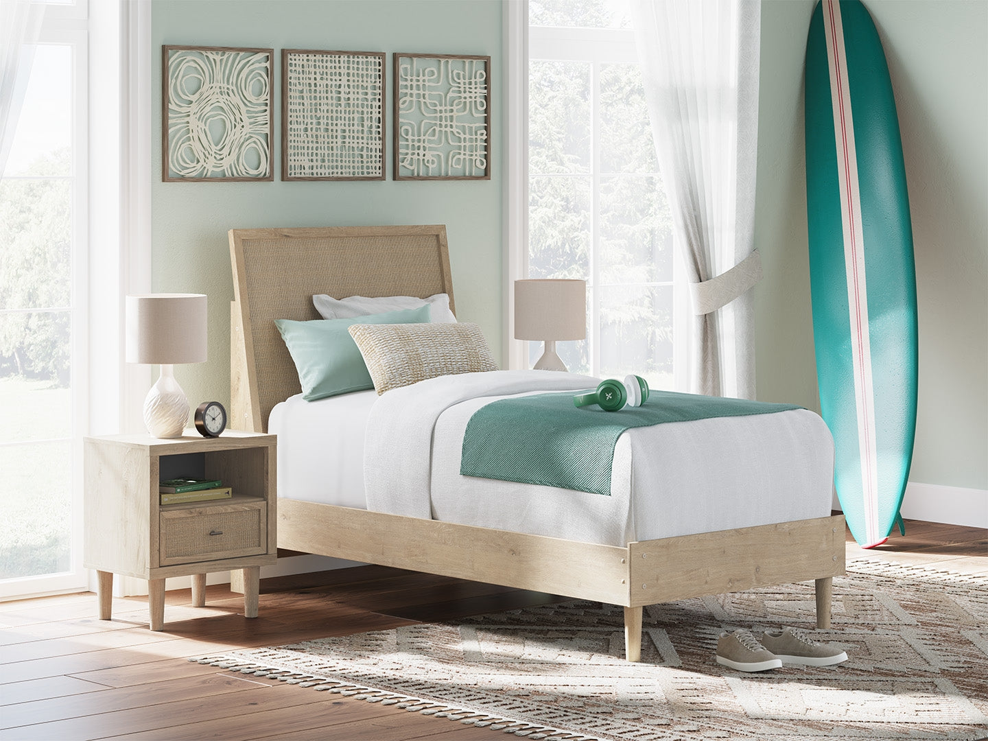 Floridian Furniture - Ashley Furniture - Cielden Bedroom - Twin Panel Bed / Two-tone - B1199B18
