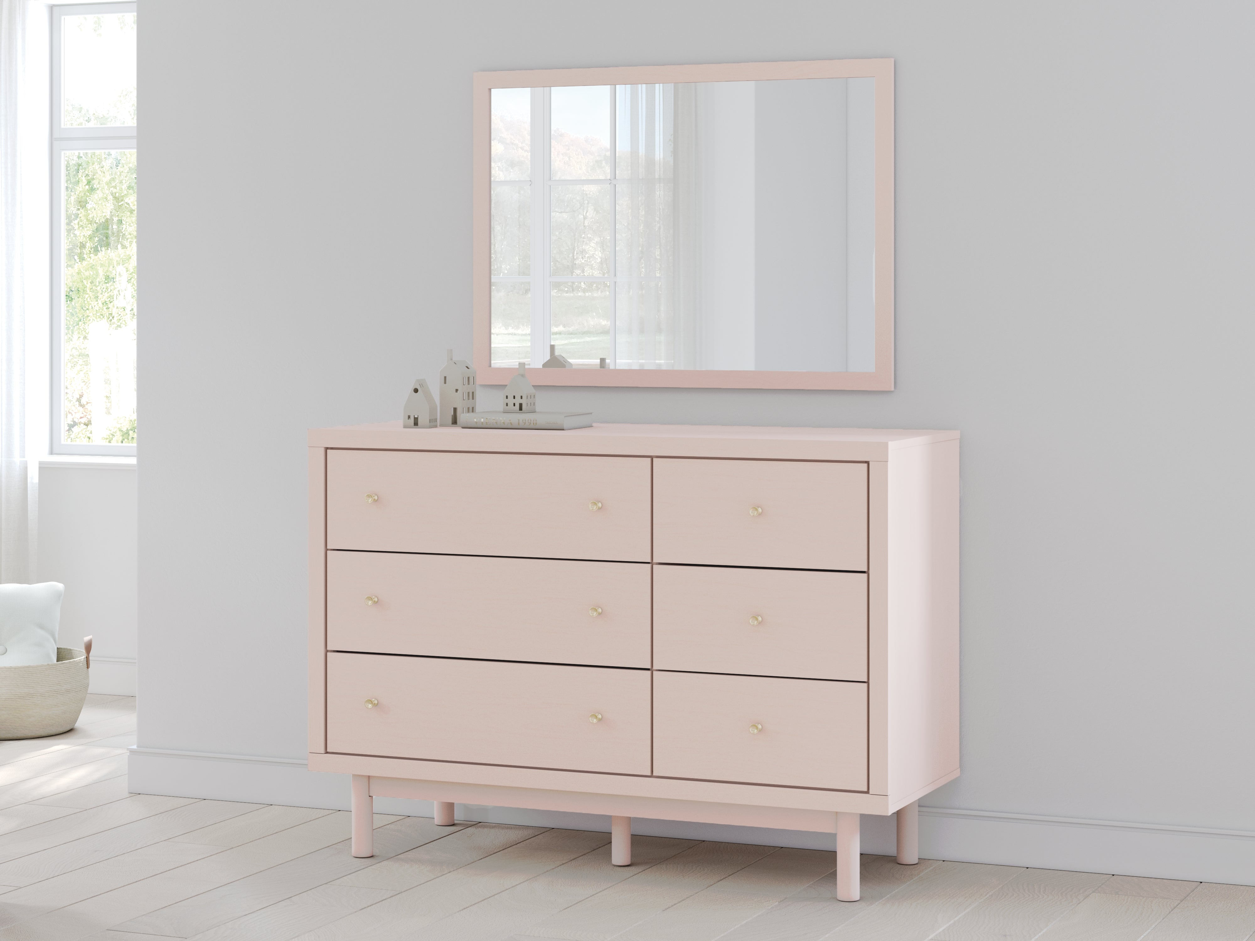 Floridian Furniture - Ashley Furniture - Wistenpine Bedroom - Dresser and Mirror / Blush - B1323B1