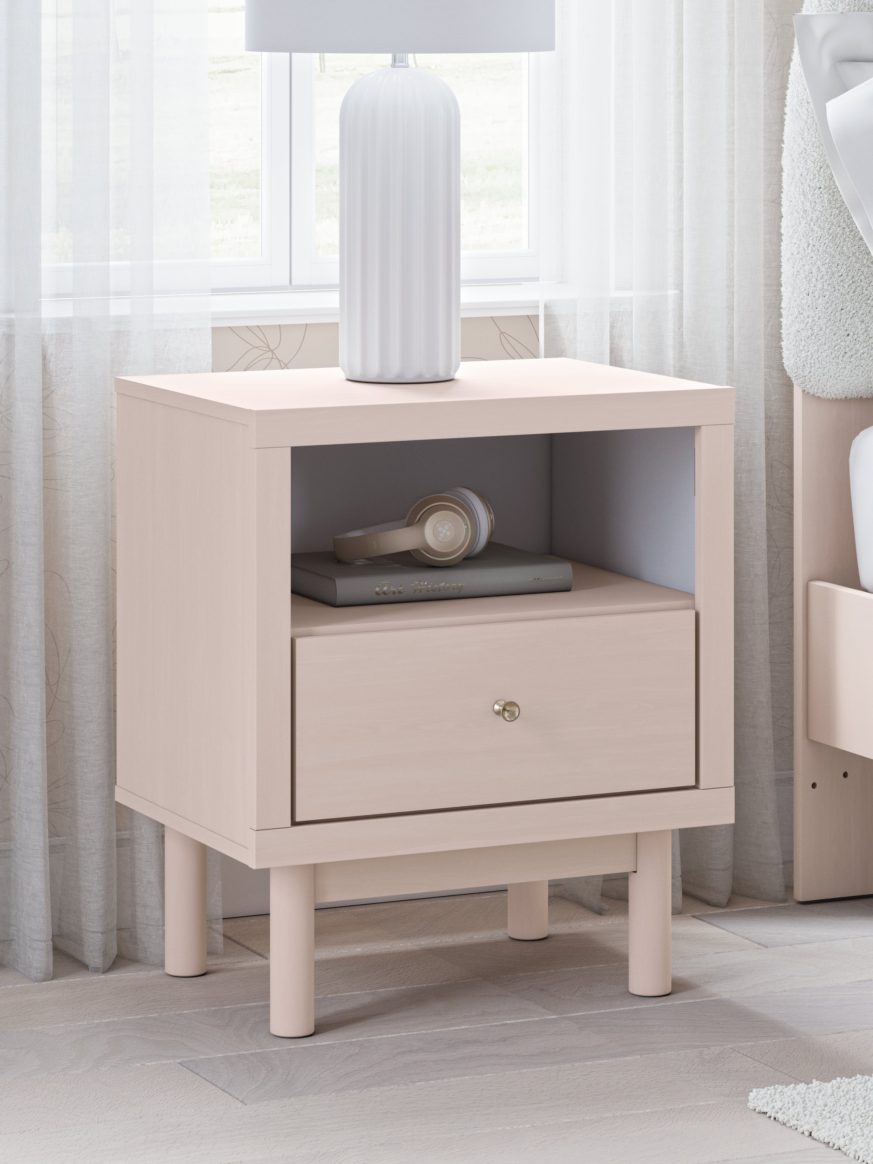 Floridian Furniture - Ashley Furniture - Wistenpine Bedroom - One Drawer Night Stand / Blush - B1323-91